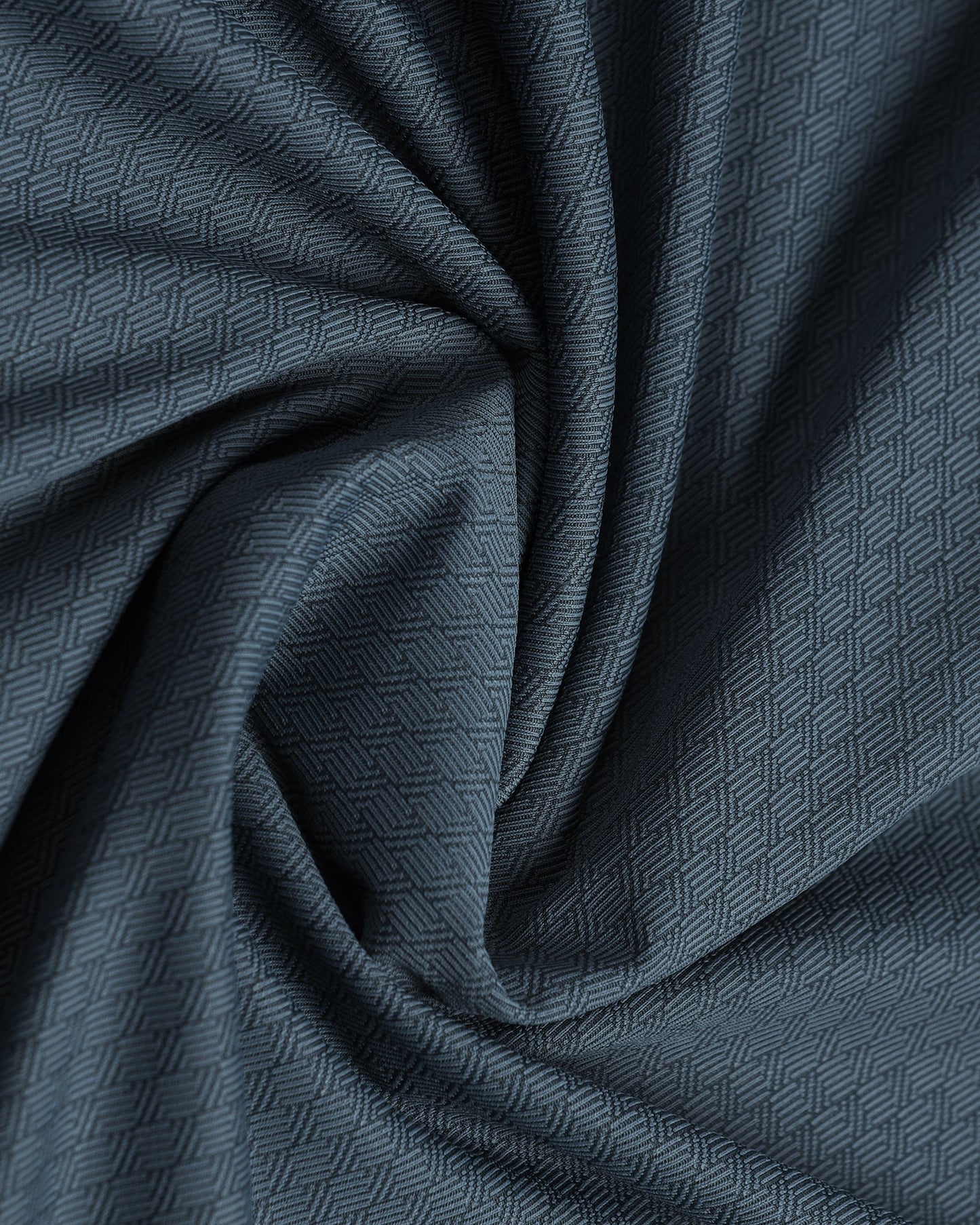 Petrol Blue Half Sleeve Techpro Textured Shirt - Hurton