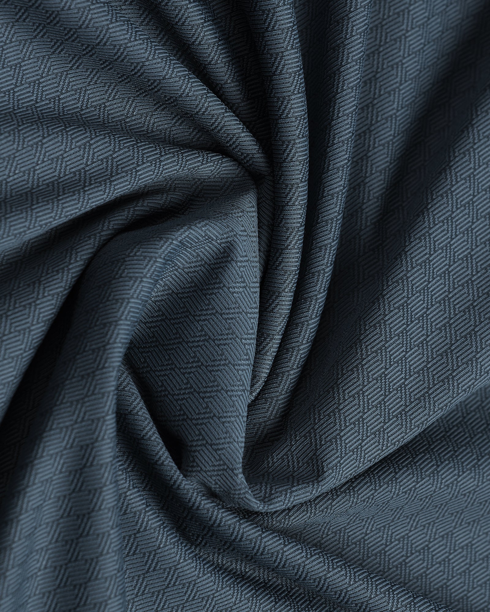 Petrol Blue Half Sleeve Techpro Textured Shirt - Hurton