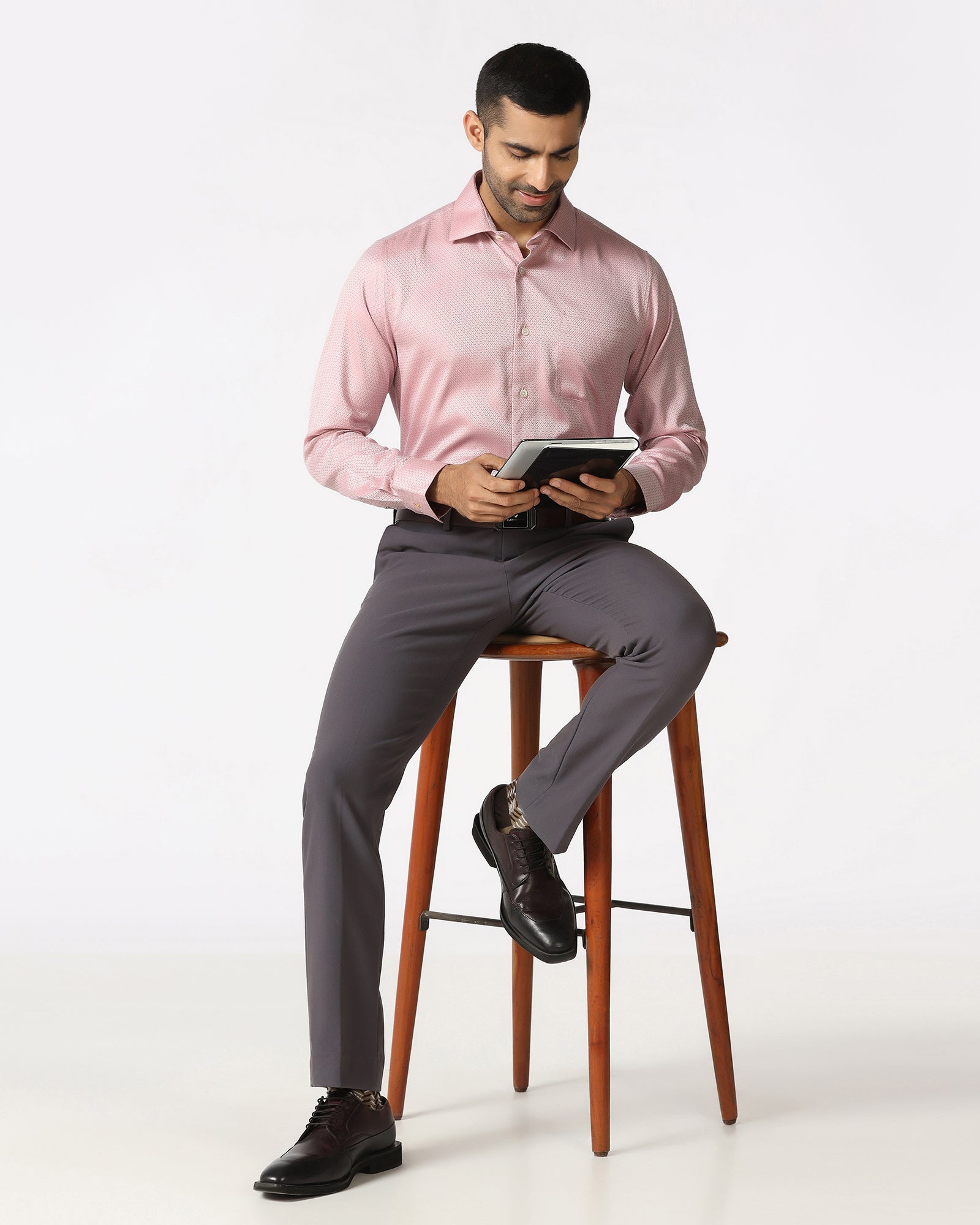 Pink Luxe Jacquard Shirt - Mirror
