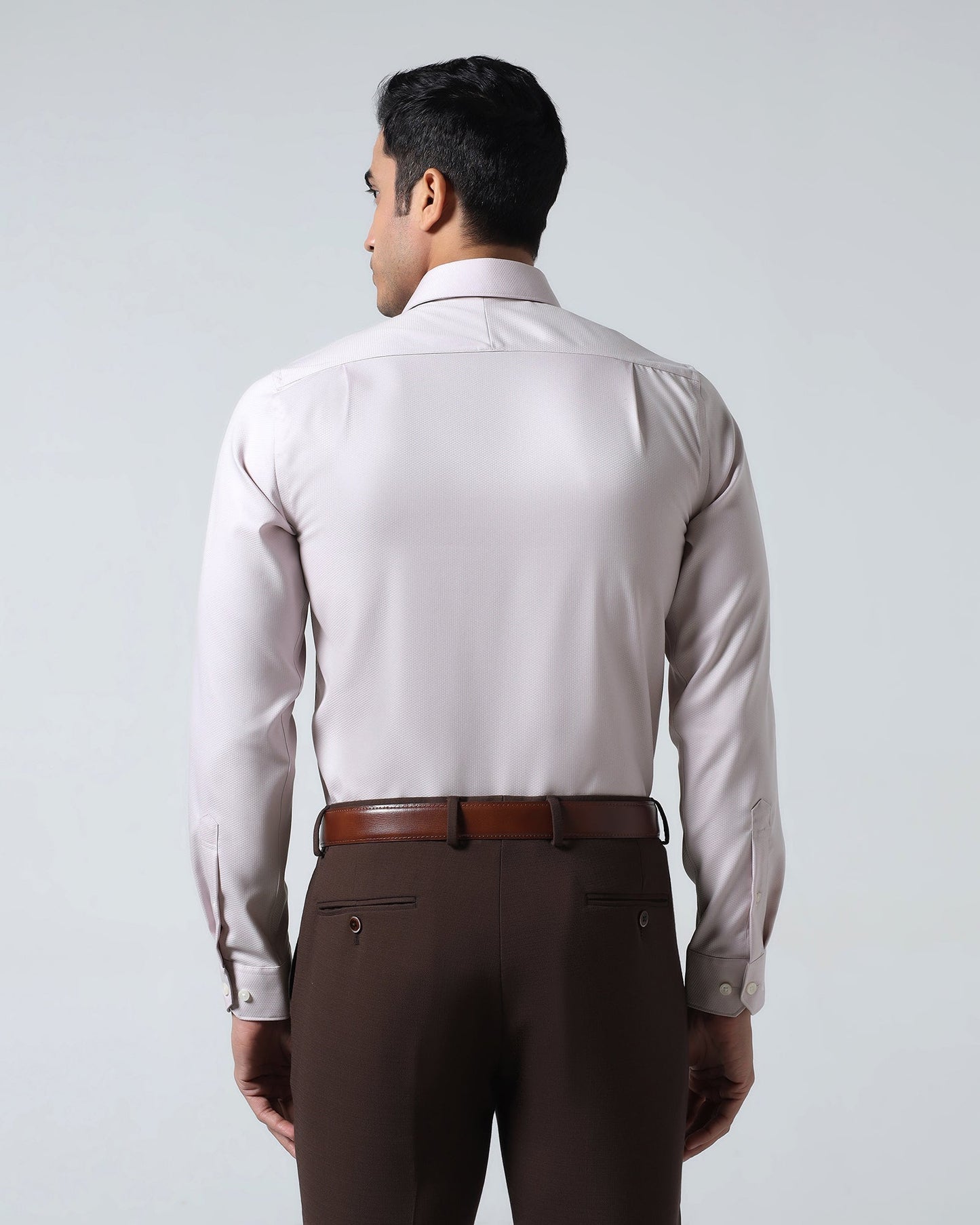 Pink Non Iron Textured Shirt - P31
