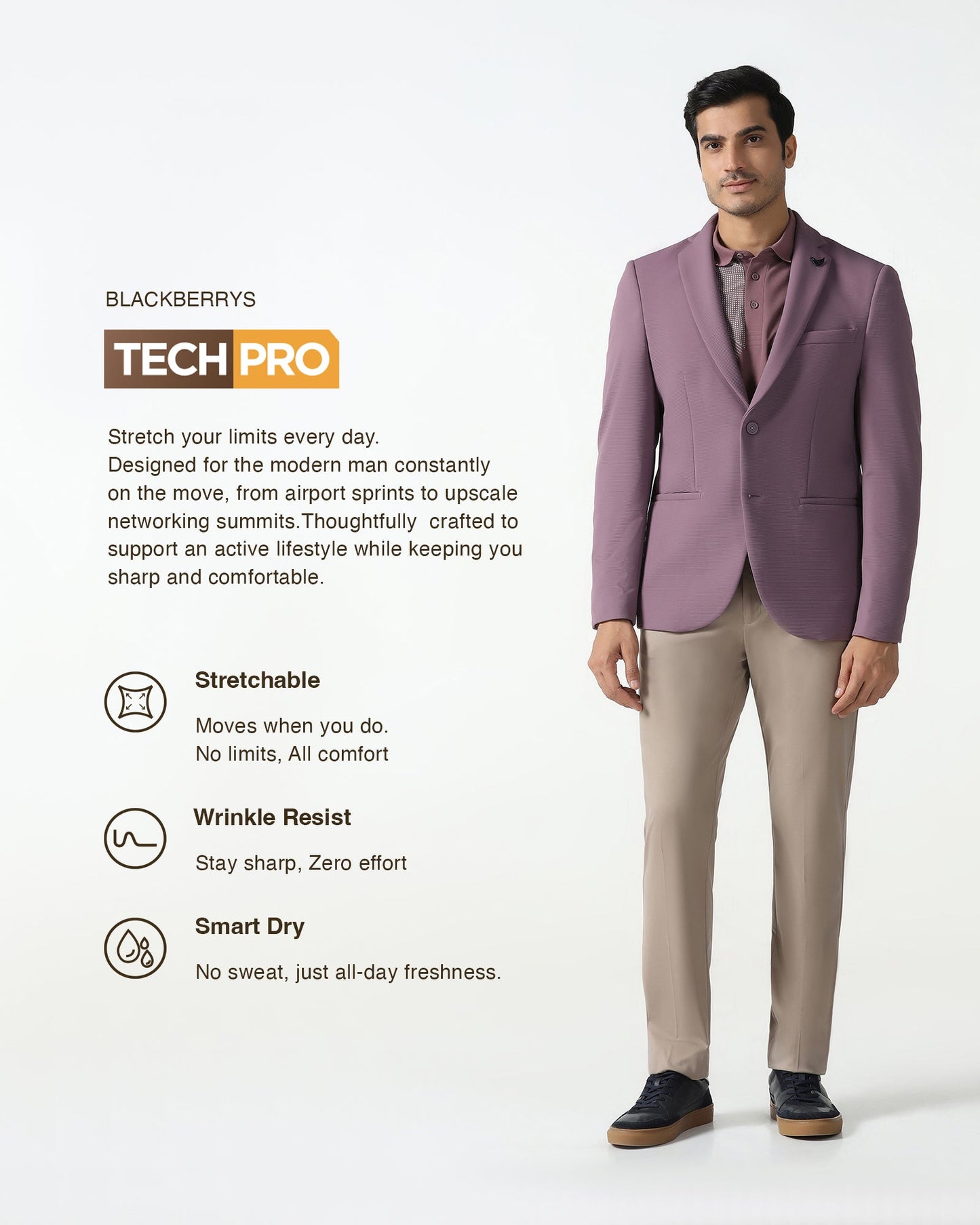 Pink TechPro Stripe Blazer - Fiesta