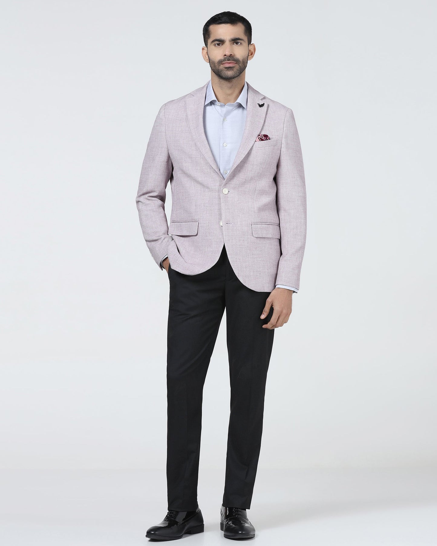 Pink Textured Blazer - Adams