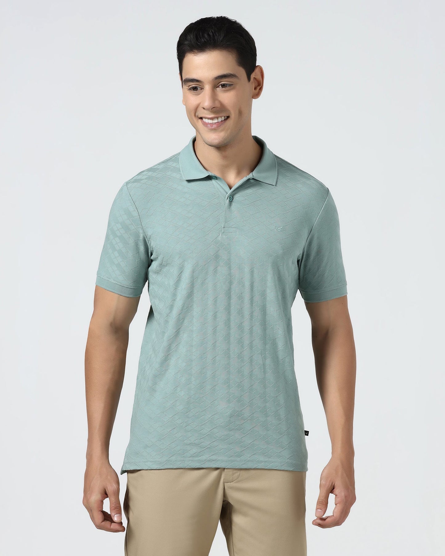 Pista Green Textured Polo - Kim Chum