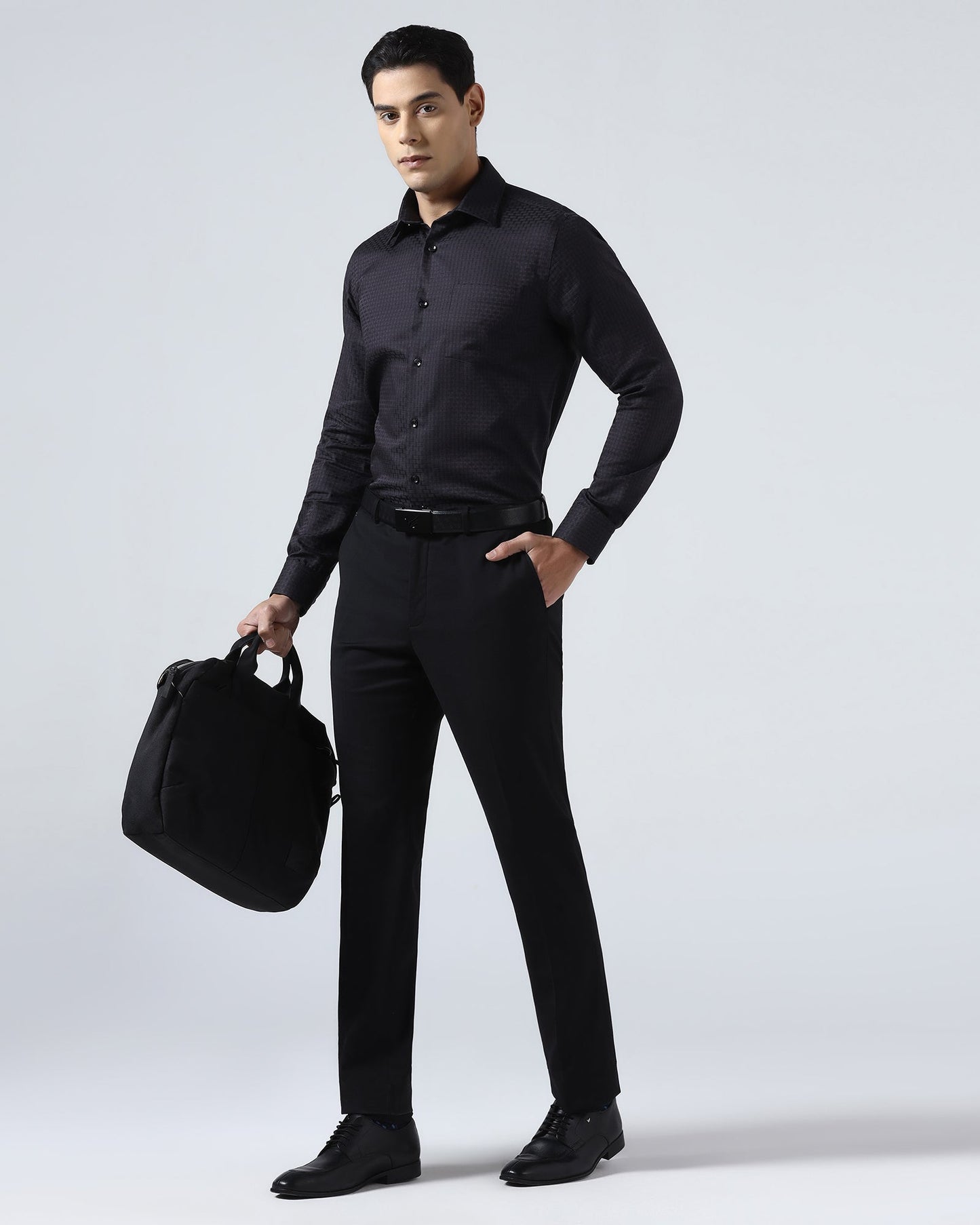 Plum Non Iron Textured Shirt - Elodie