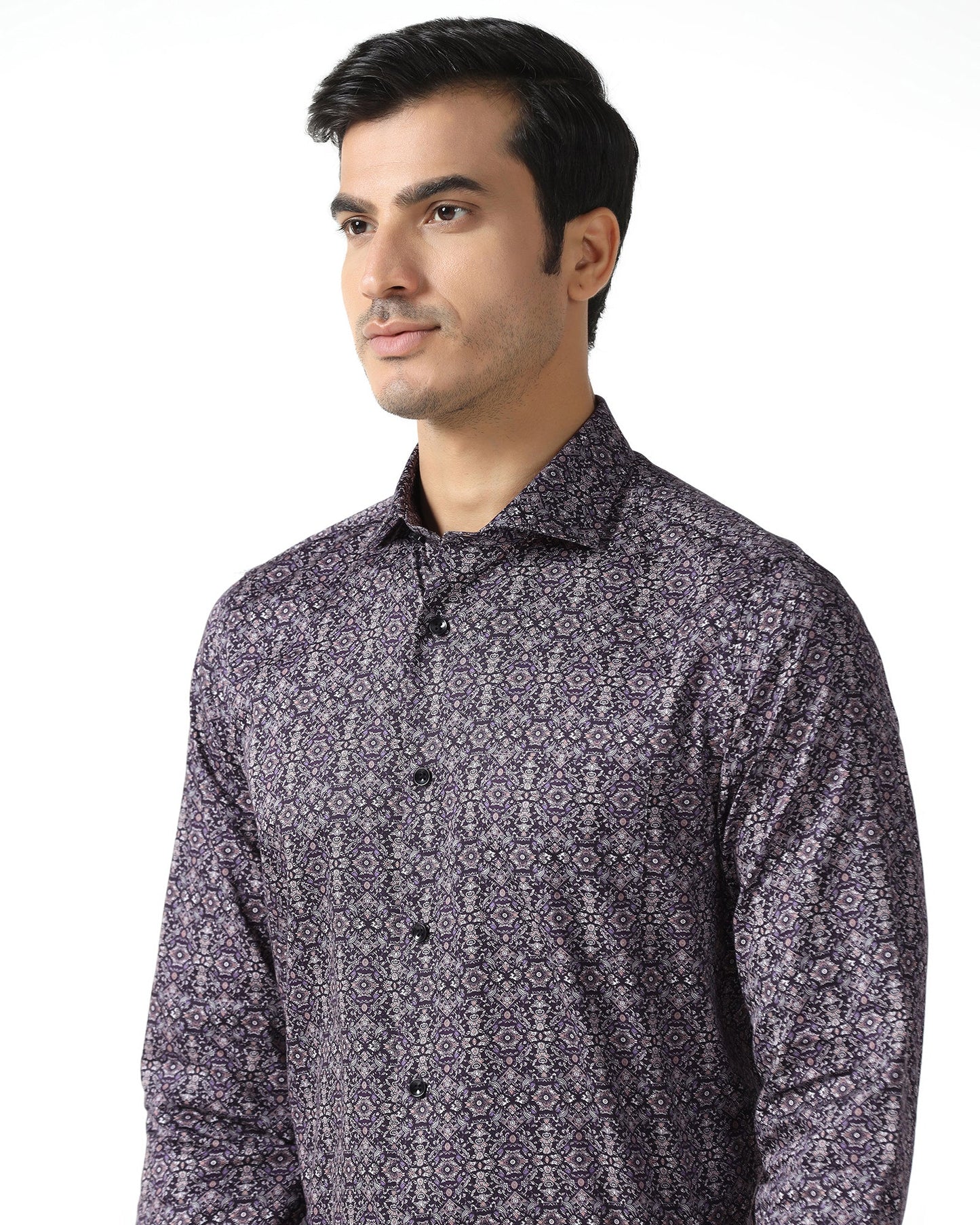 Plum Printed Shirt - Royce