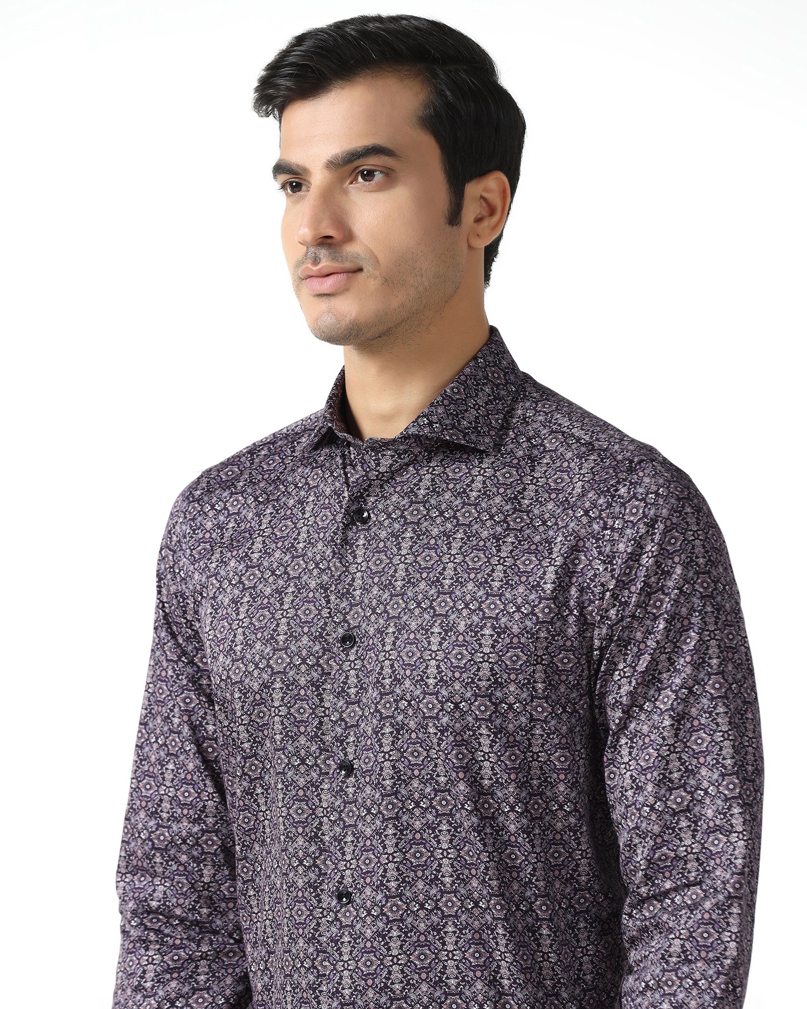 Plum Printed Shirt - Royce
