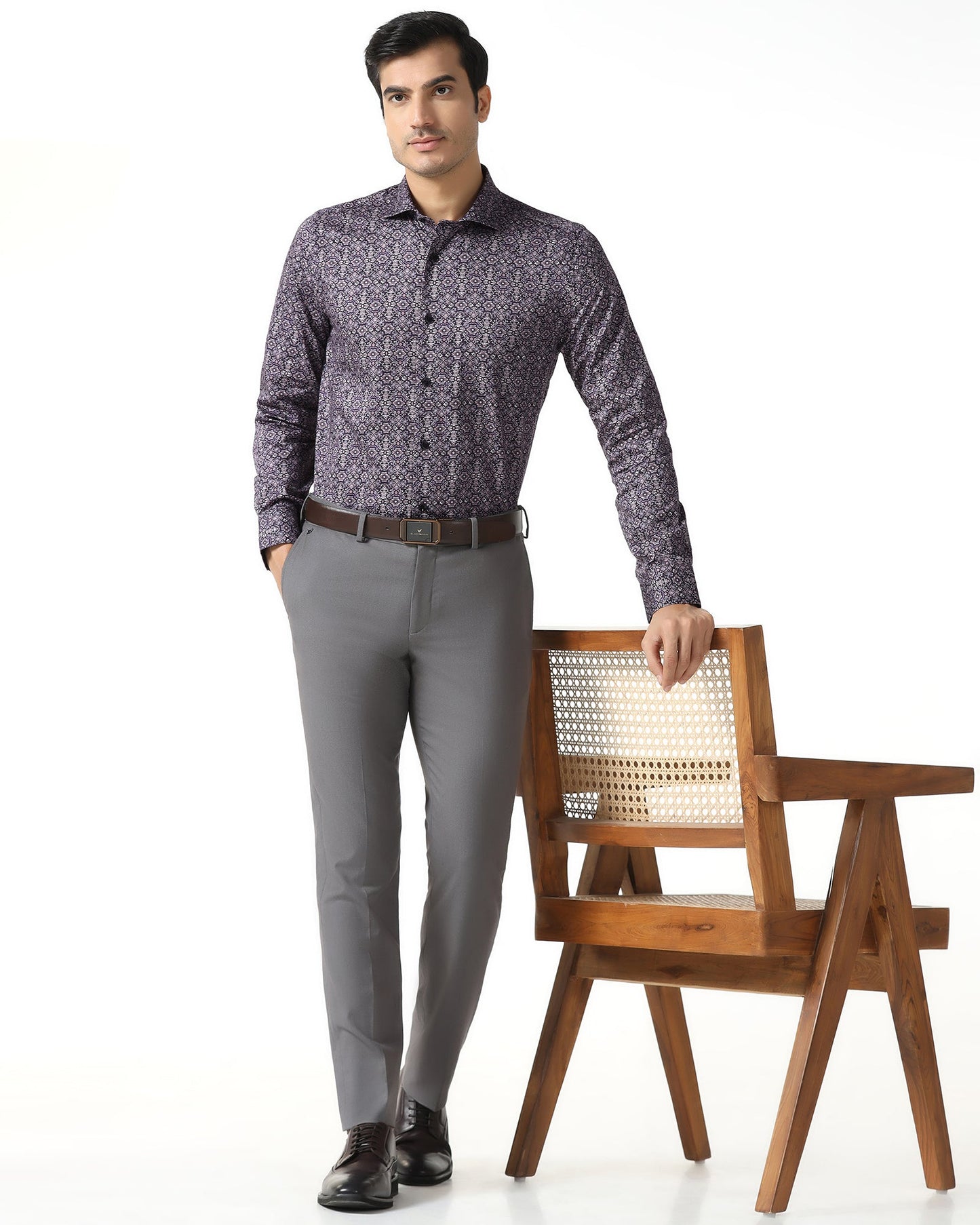 Plum Printed Shirt - Royce