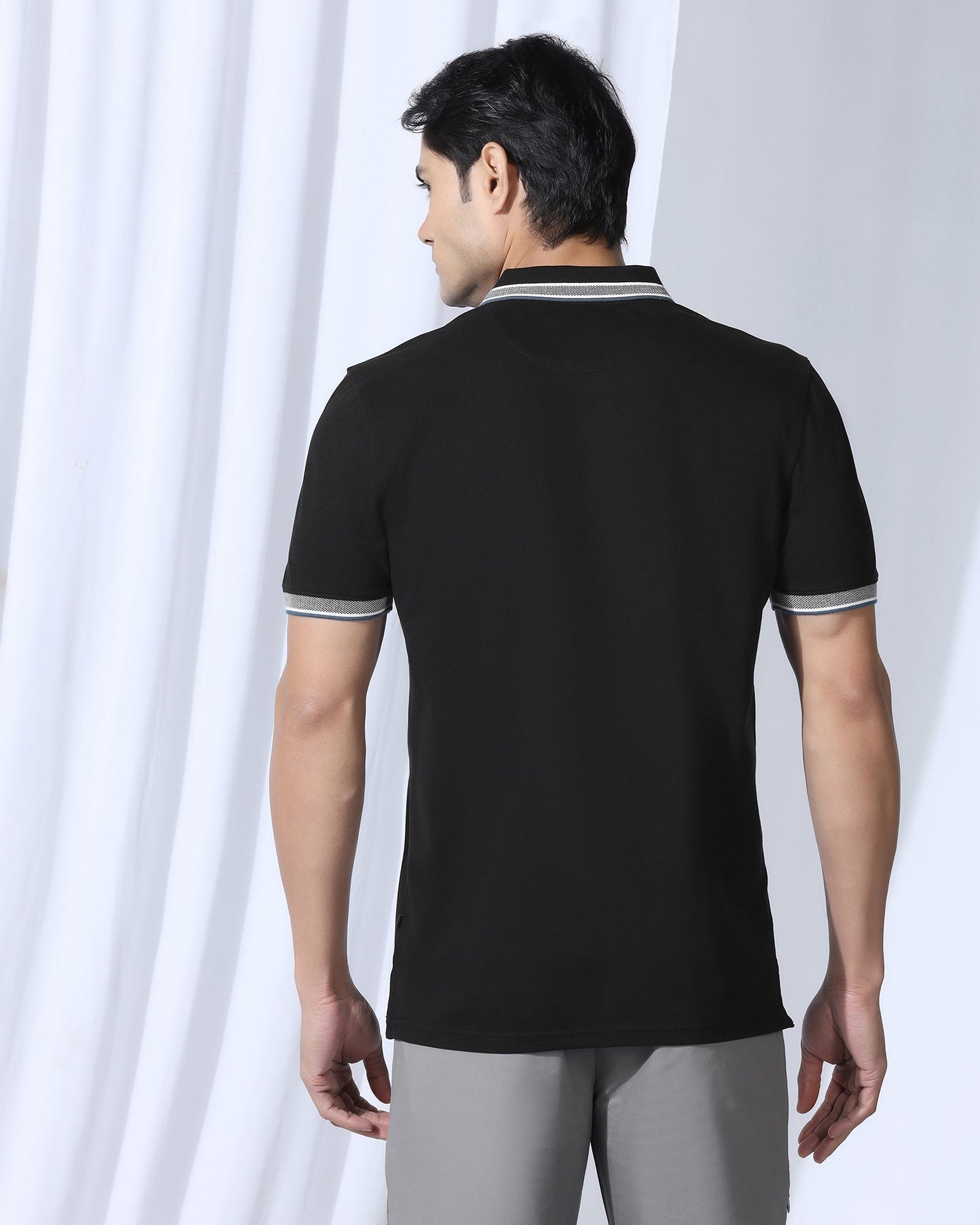 Polo Black Solid T-Shirt - Taurus