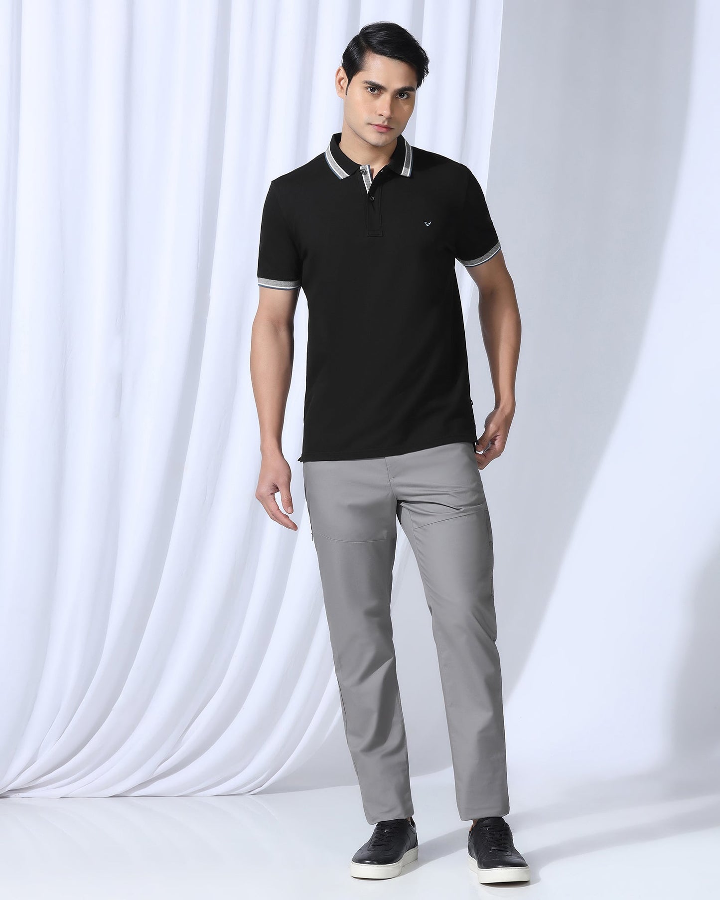 Polo Black Solid T-Shirt - Taurus