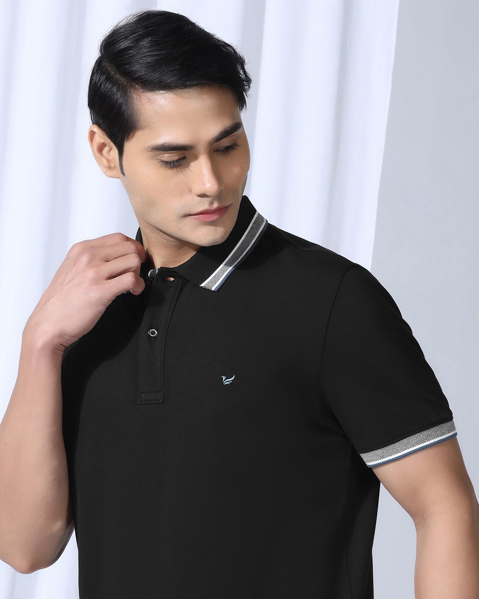 Polo Black Solid T-Shirt - Taurus