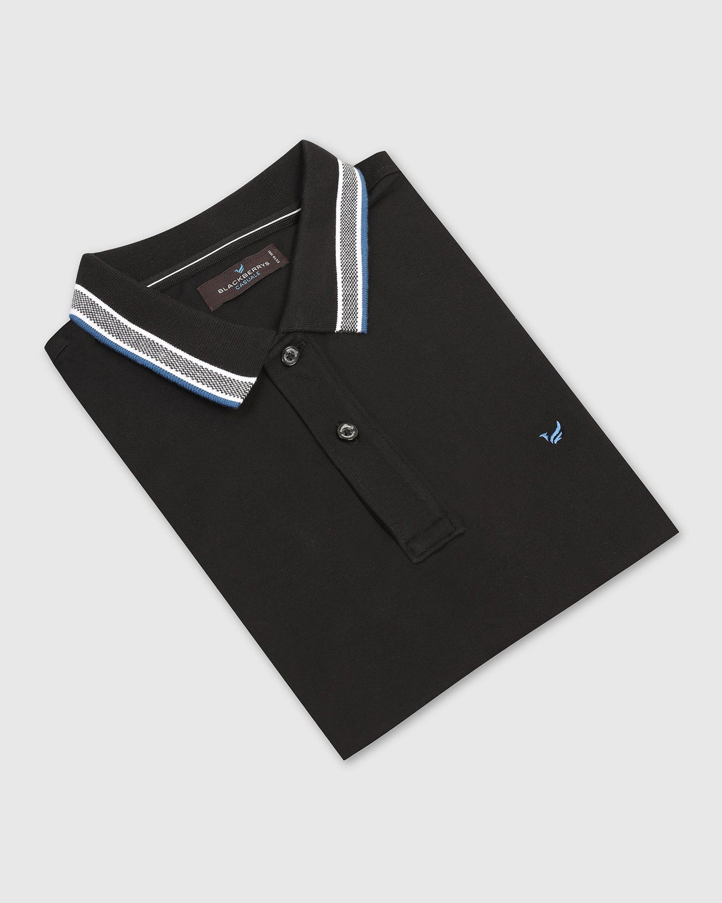 Polo Black Solid T-Shirt - Taurus