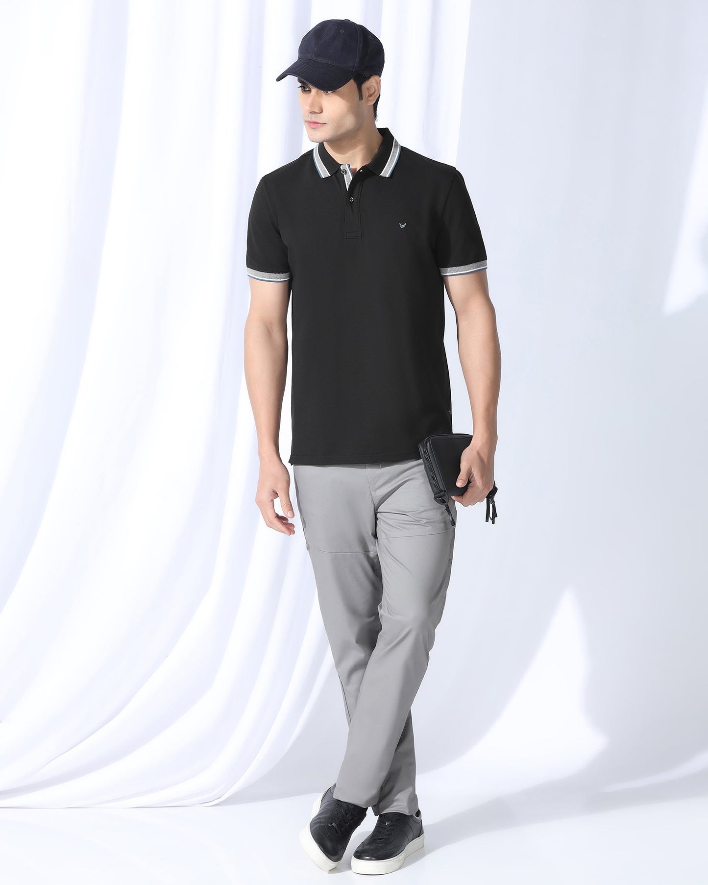 Polo Black Solid T-Shirt - Taurus