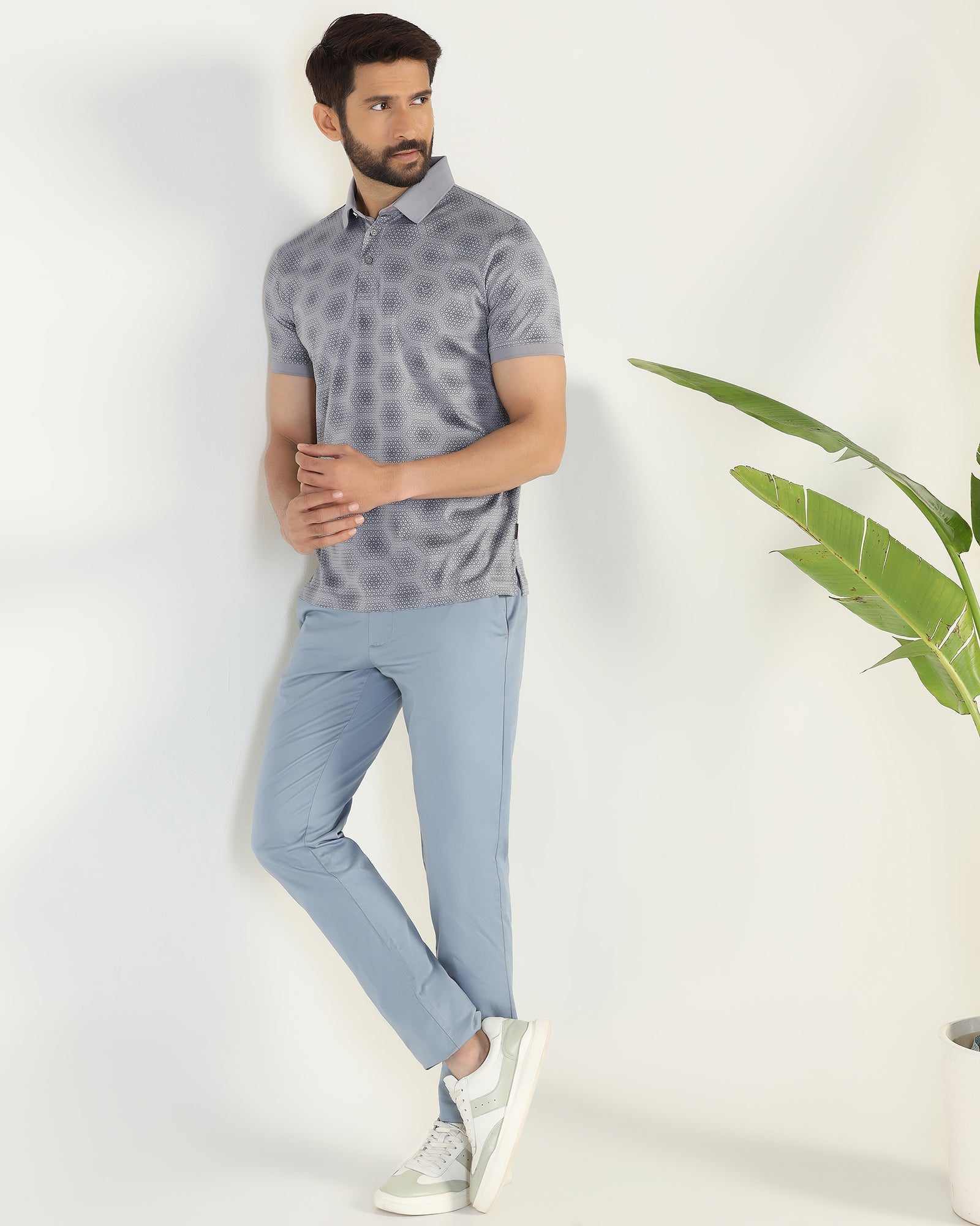 Polo Grey Printed T-Shirt - Hex