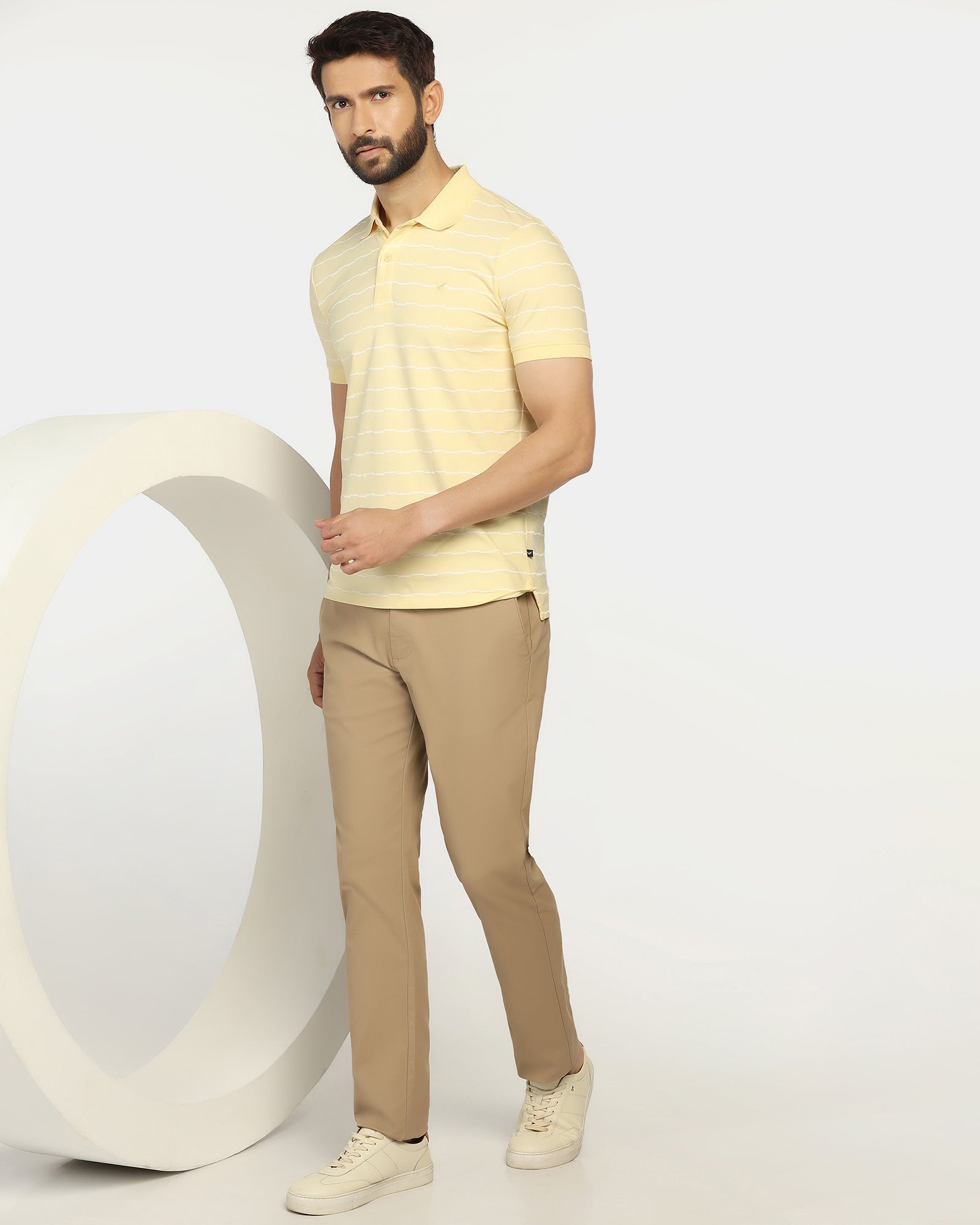 Polo Light Yellow Stripe T-Shirt - Sail