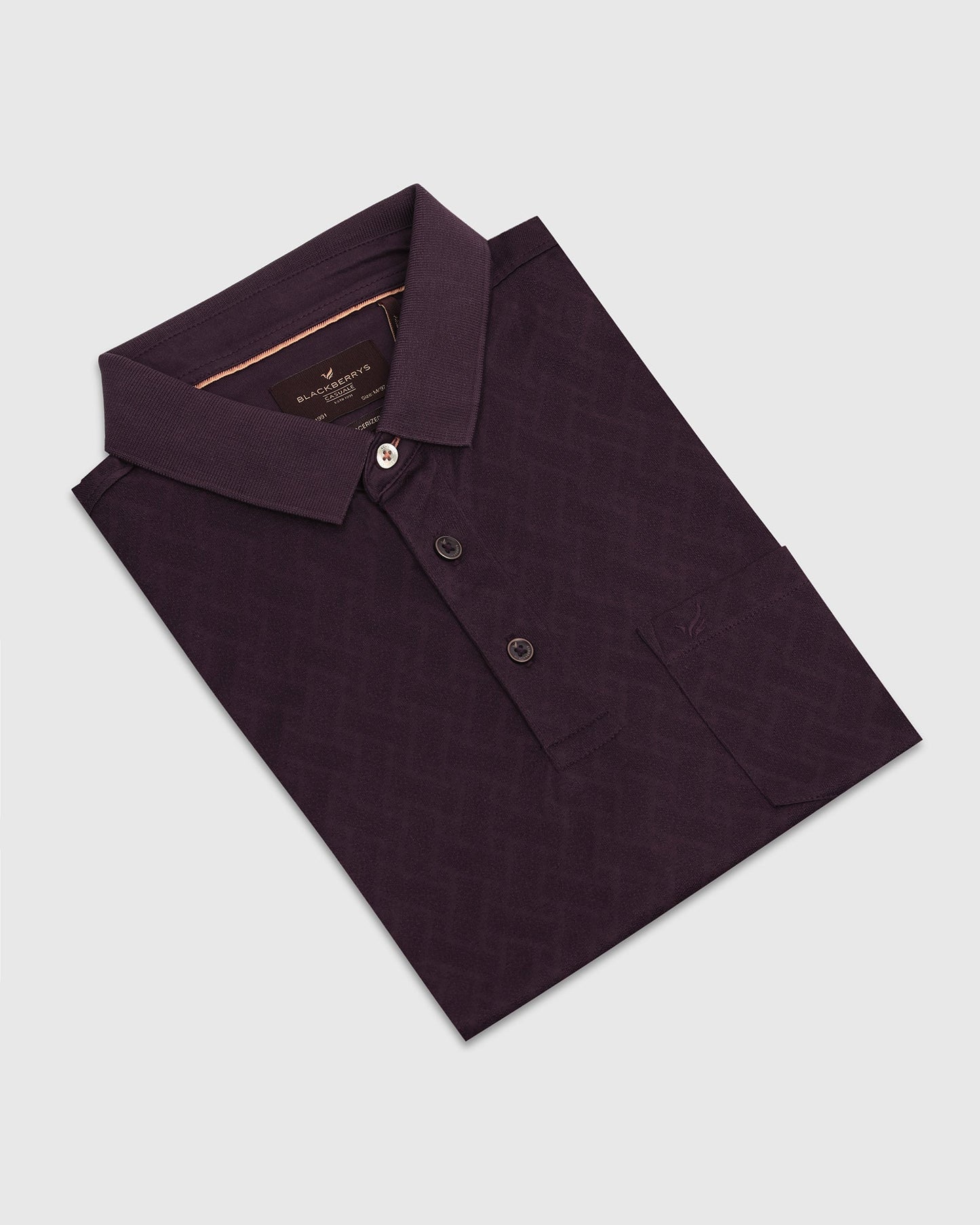 Polo Purple Textured T-Shirt - Blade