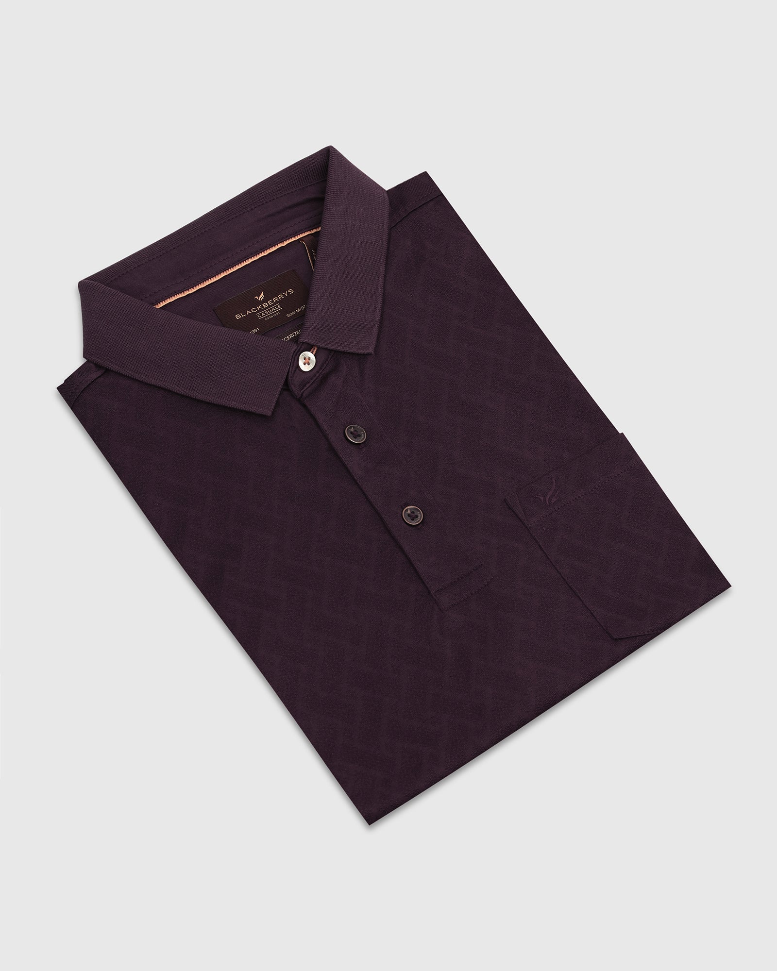 Polo Purple Textured T-Shirt - Blade