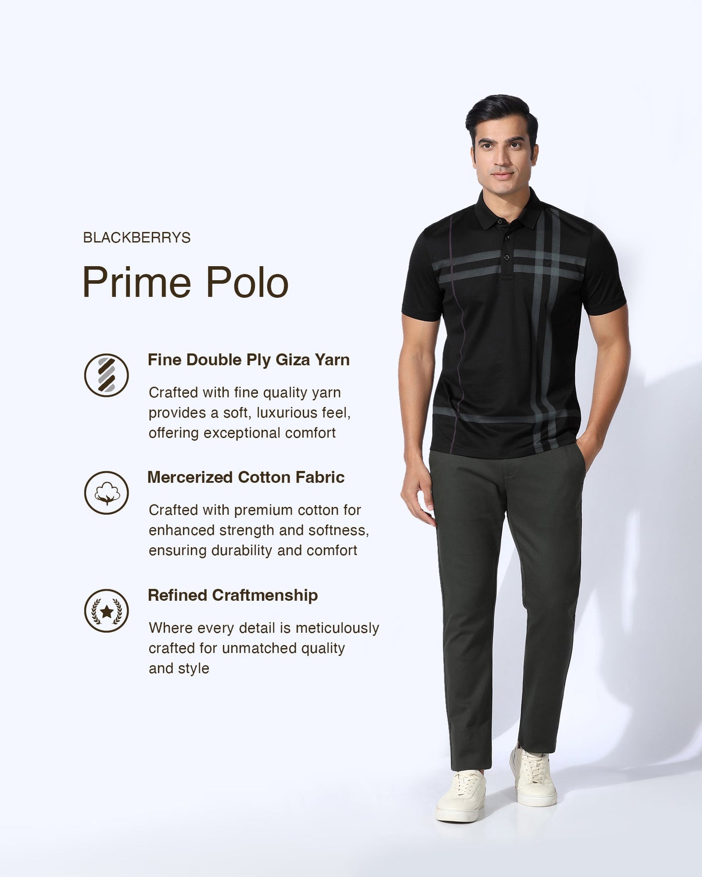 Polo Black Printed T-Shirt - Saddy