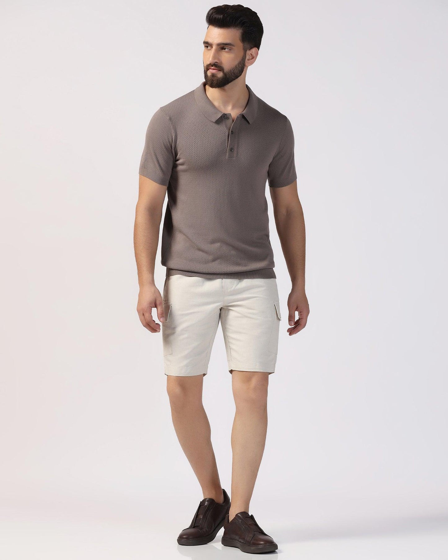Polo Brown Structure T-Shirt - Pluto