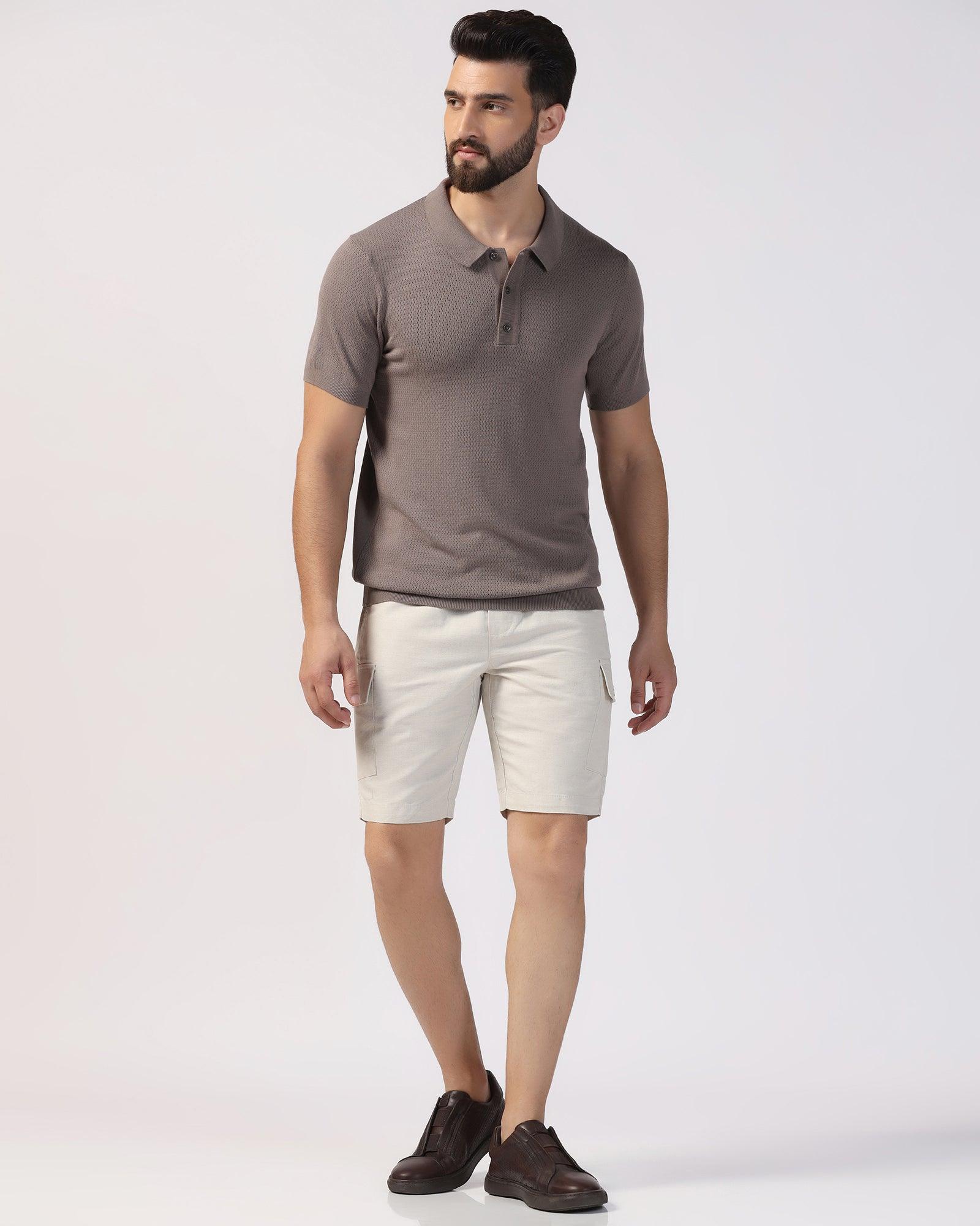 Polo Brown Structure T-Shirt - Pluto