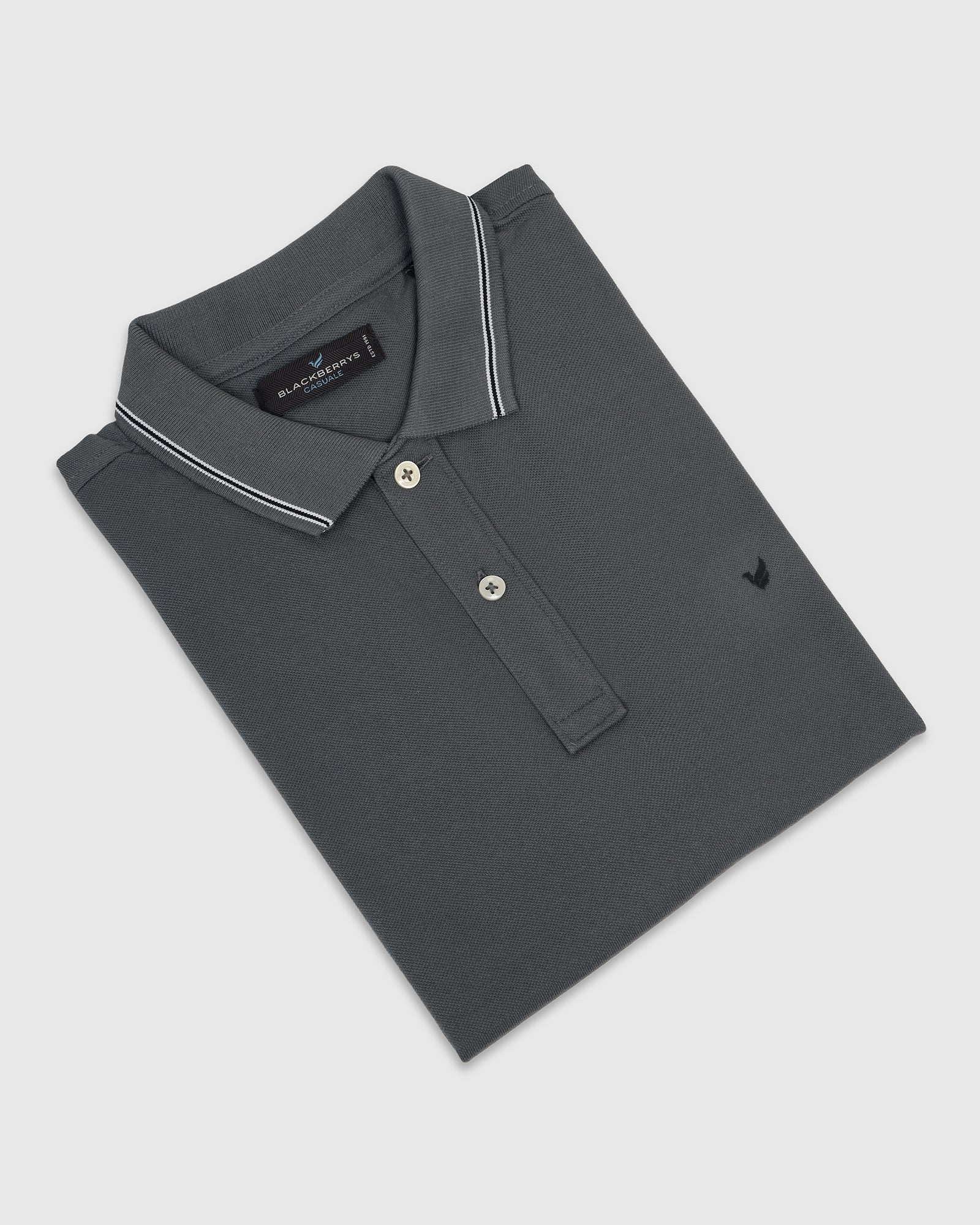 Polo Charcoal Solid T-Shirt - Diesel