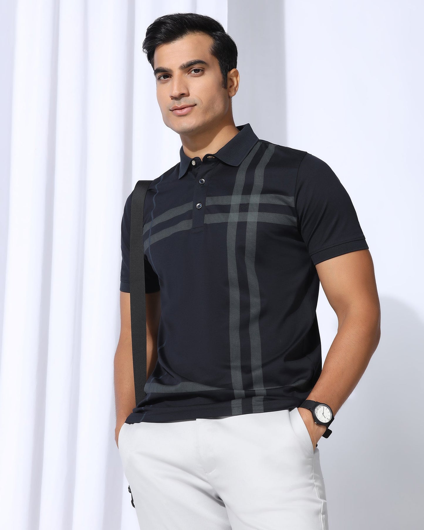 Polo Navy Printed T-Shirt - Saddy