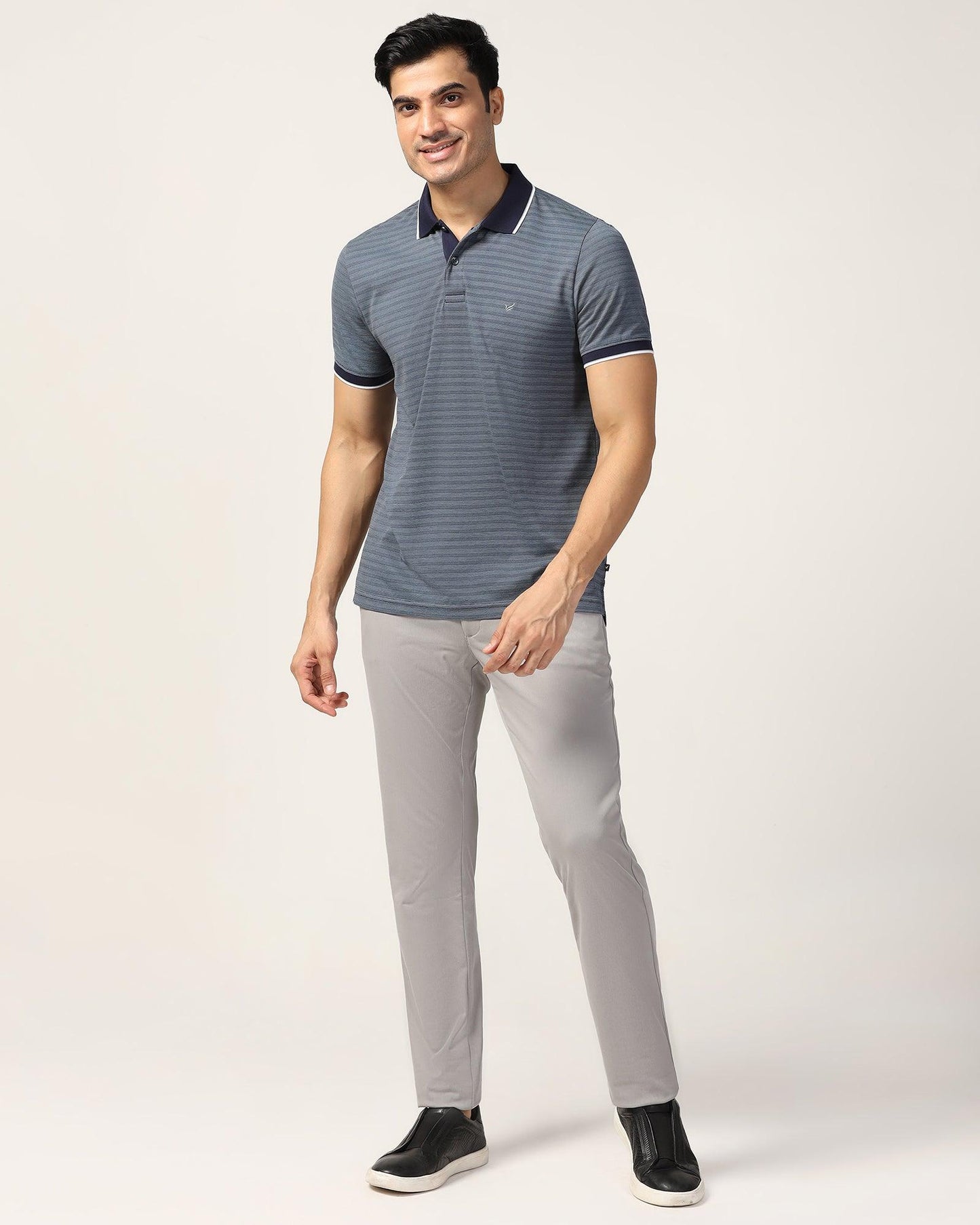 Polo Navy Structure T-Shirt - Kiyo