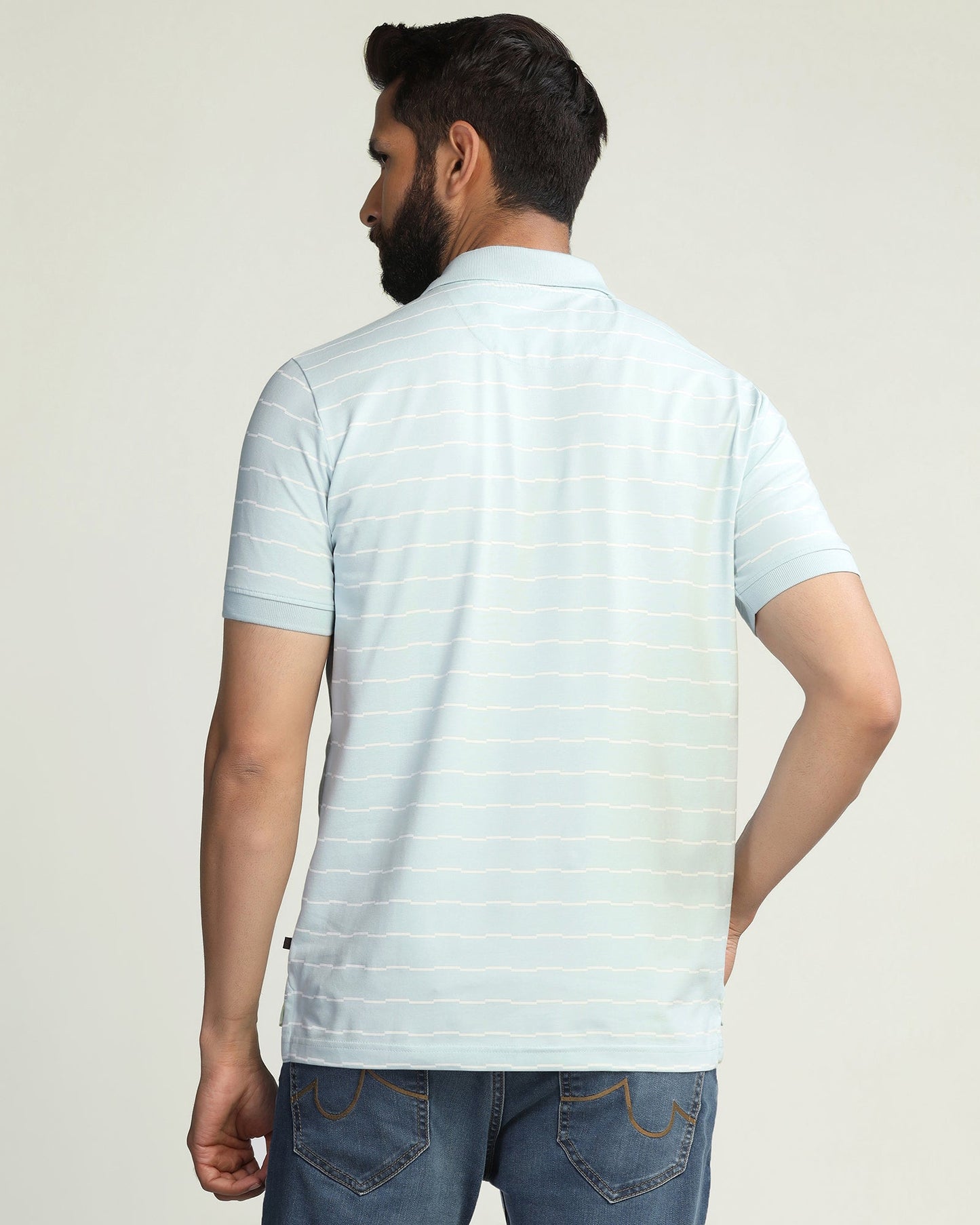 Polo Sky Blue Stripe T-Shirt - Sail