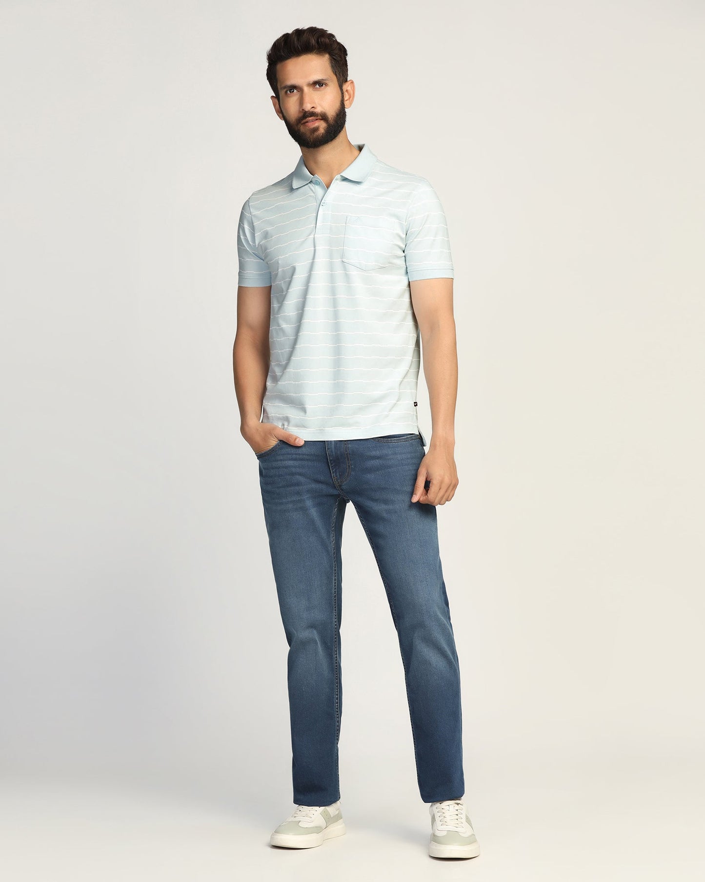 Polo Sky Blue Stripe T-Shirt - Sail