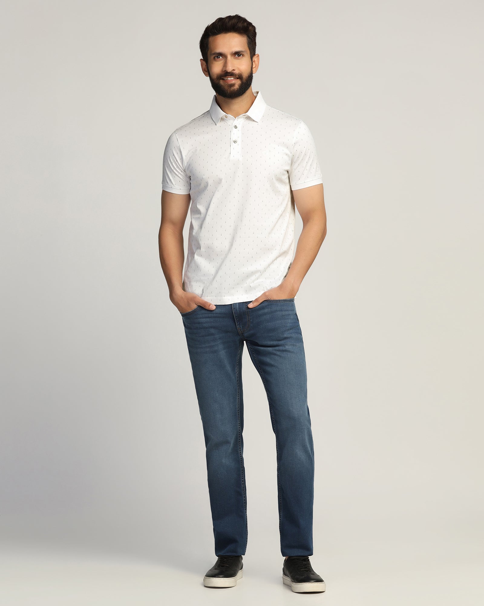 Polo White Printed T-Shirt - Hala