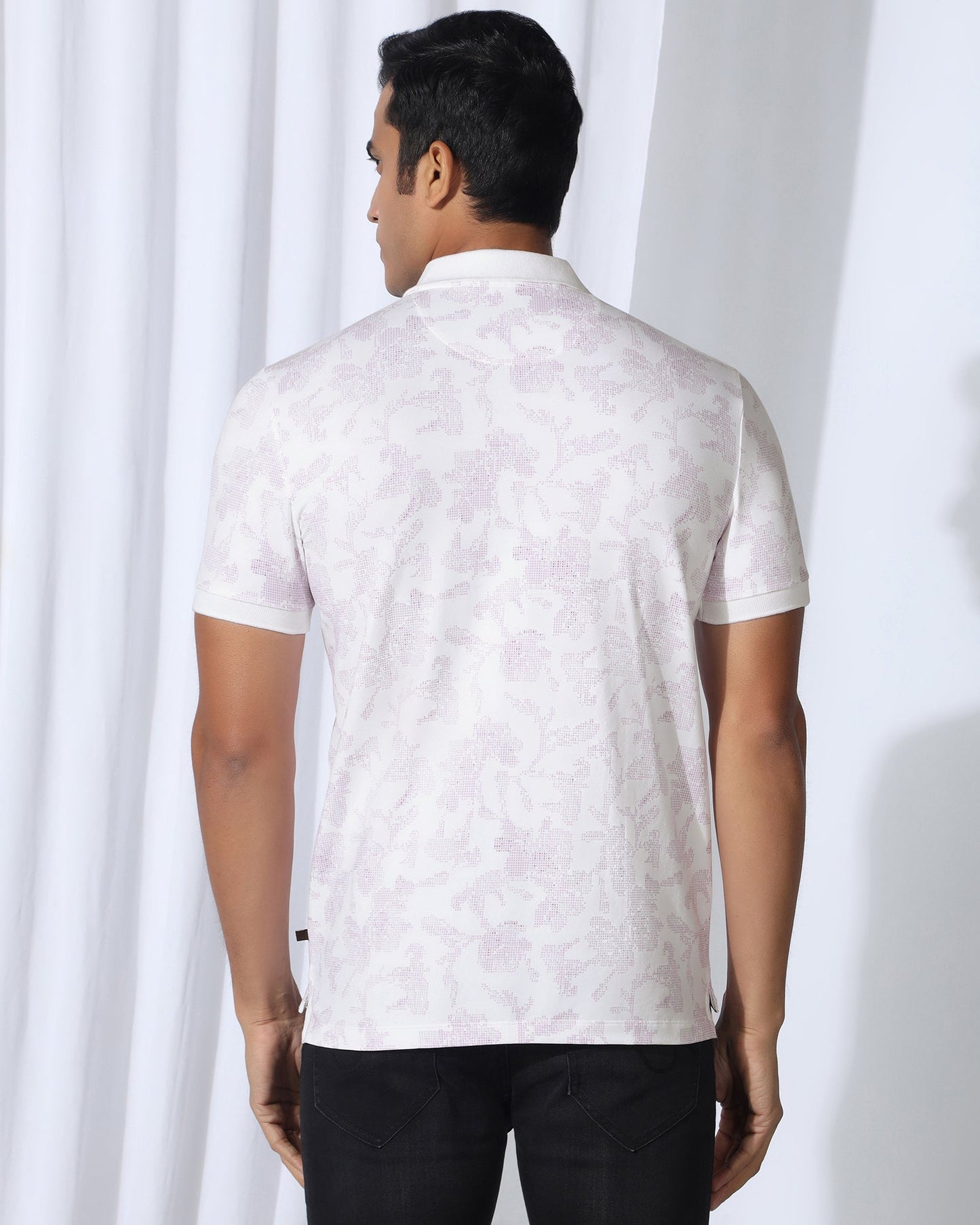 Polo White Printed T-Shirt - Infinity