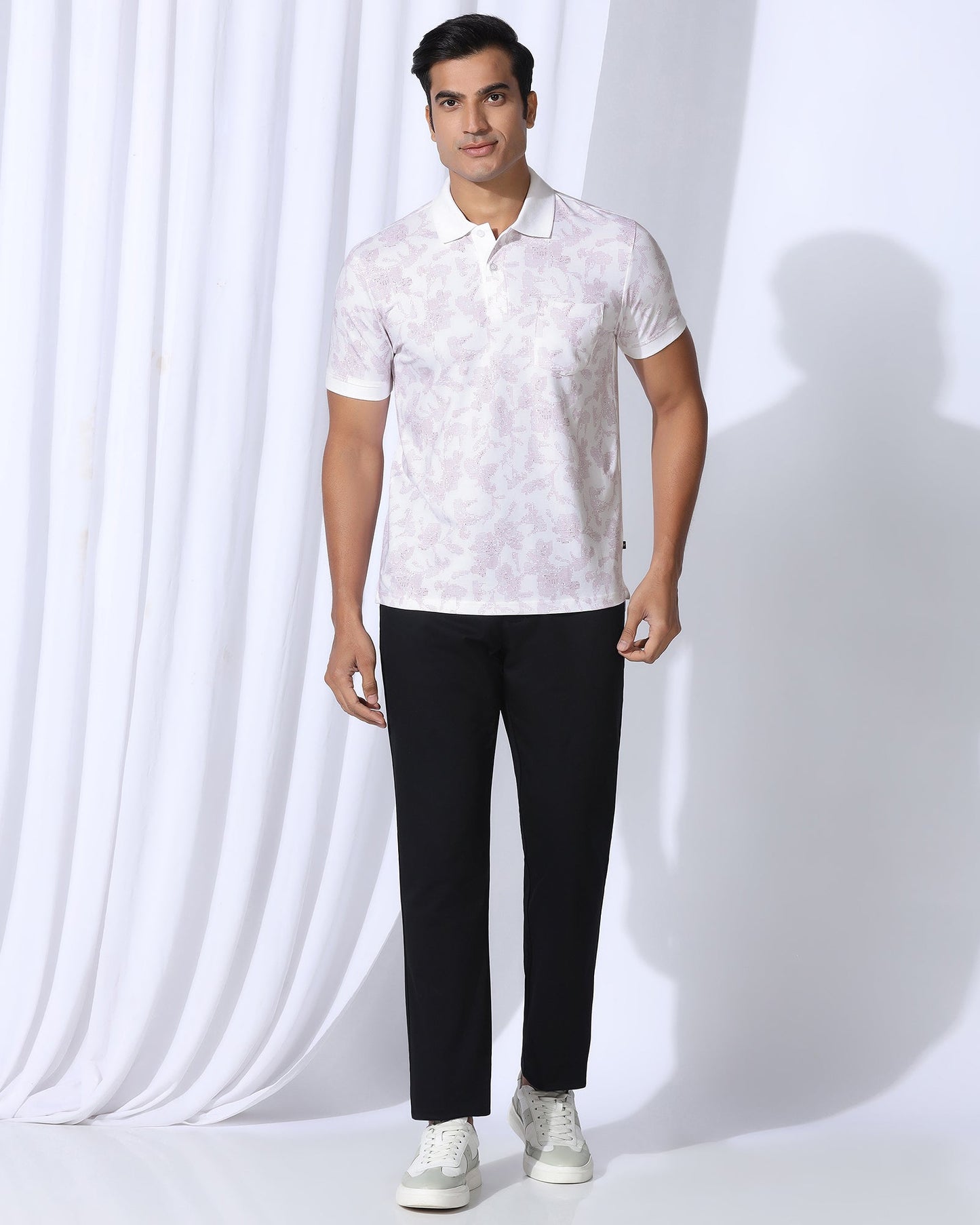 Polo White Printed T-Shirt - Infinity