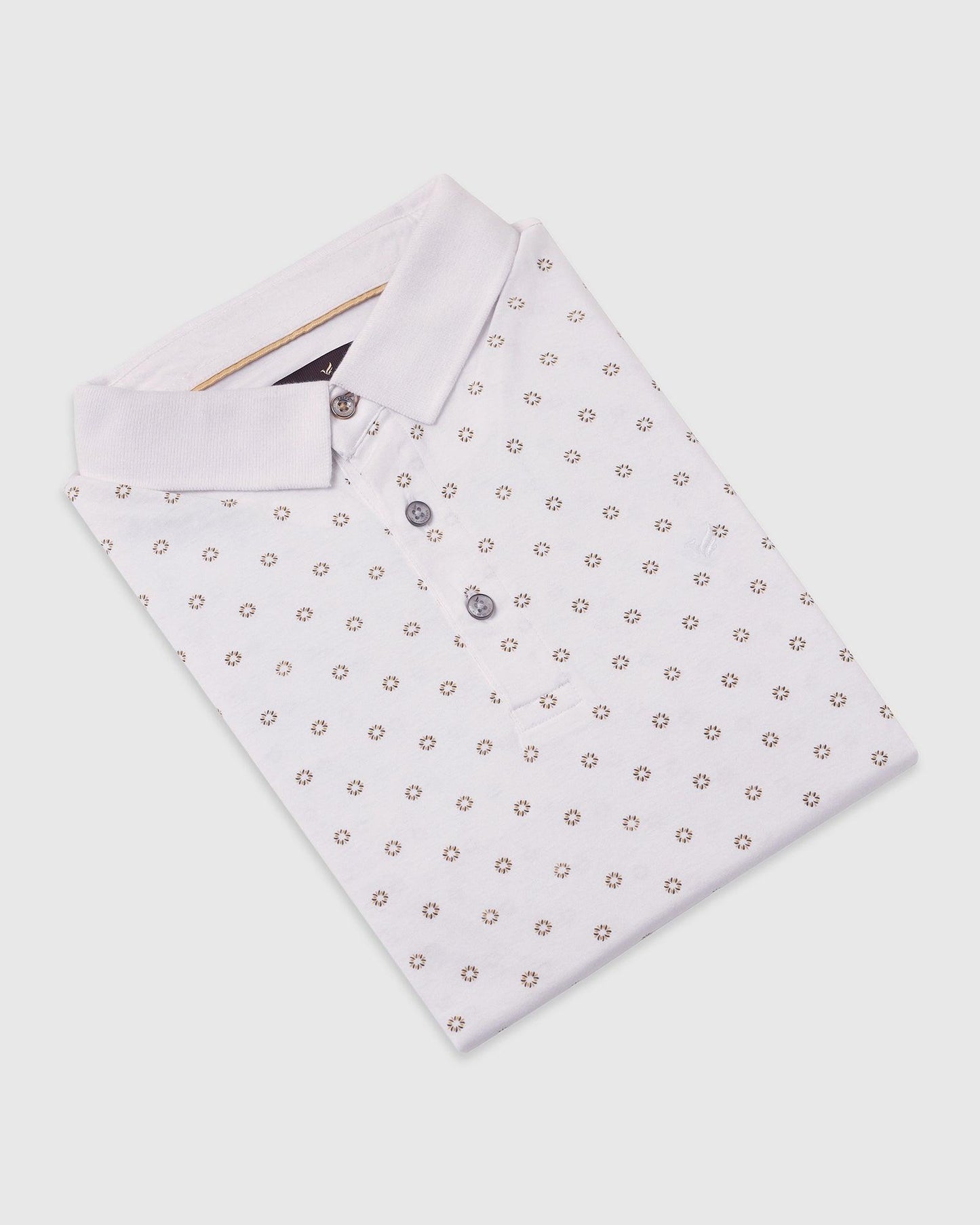 Polo White Printed T-Shirt - Sky