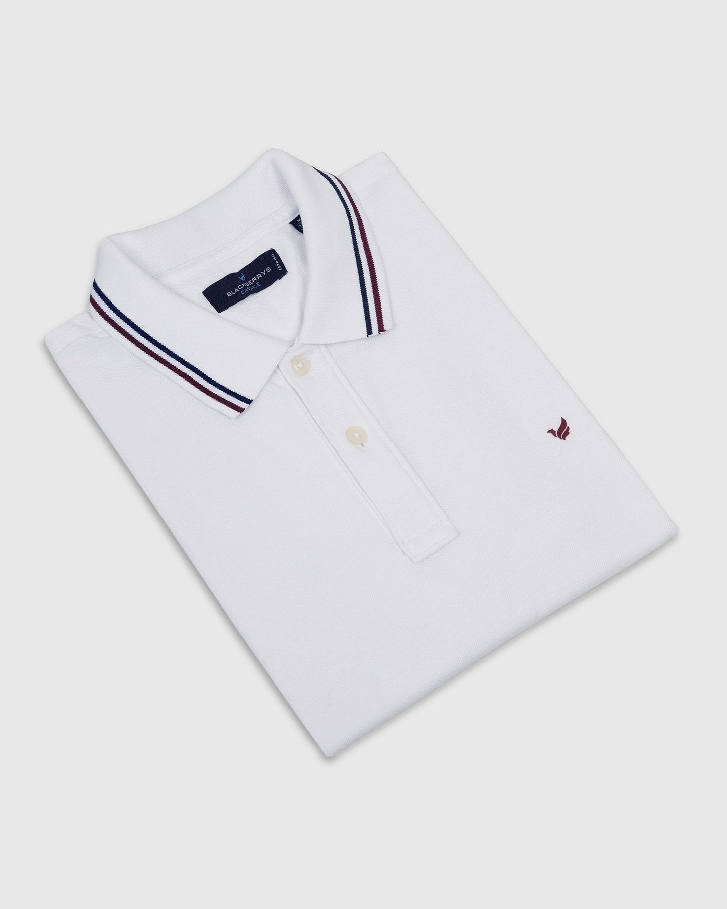Polo White Solid T-Shirt - Zephyr
