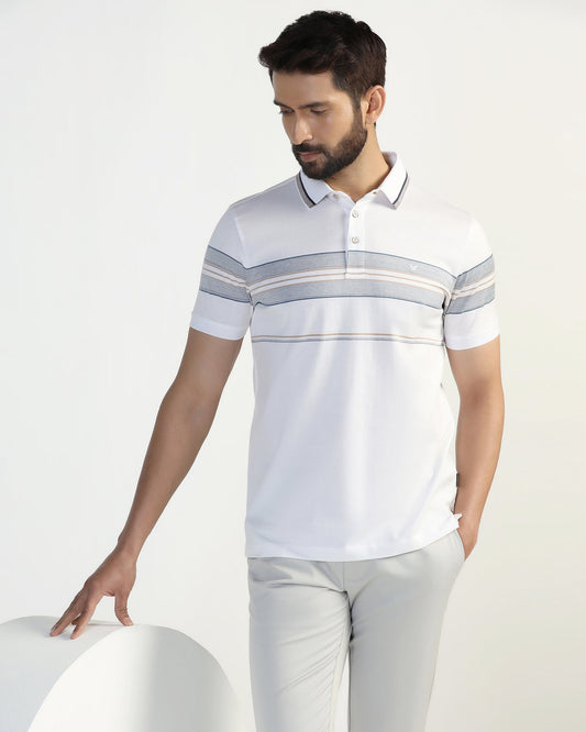Polo White Stripe T-Shirt - Cetus