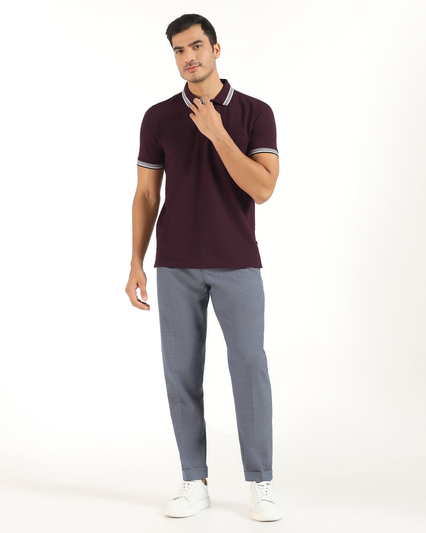 Polo Wine Solid T-Shirt - Taurus