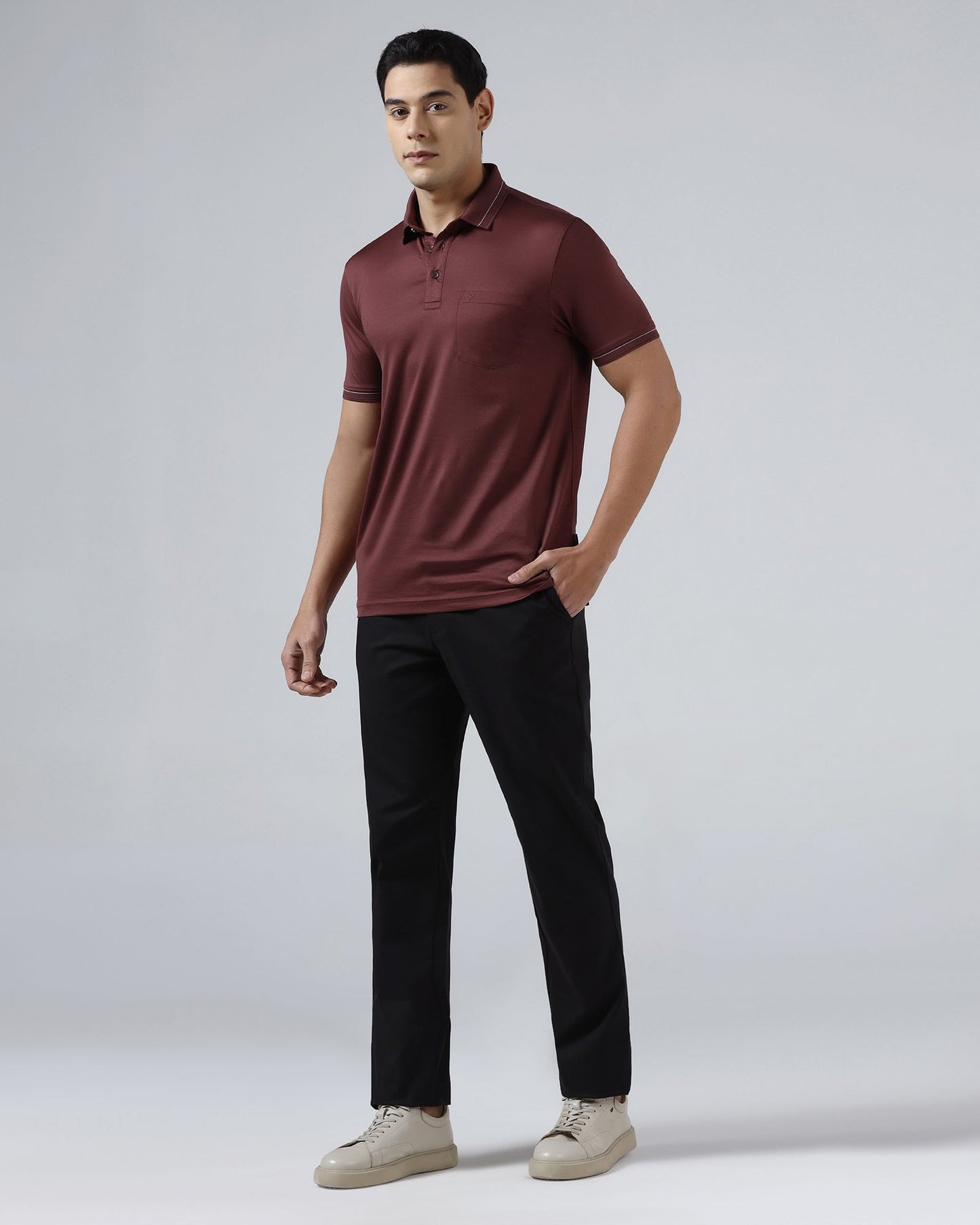 Port Wine Solid Polo - Ram
