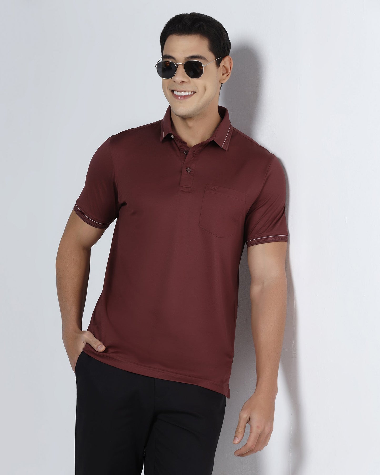 Port Wine Solid Polo - Ram