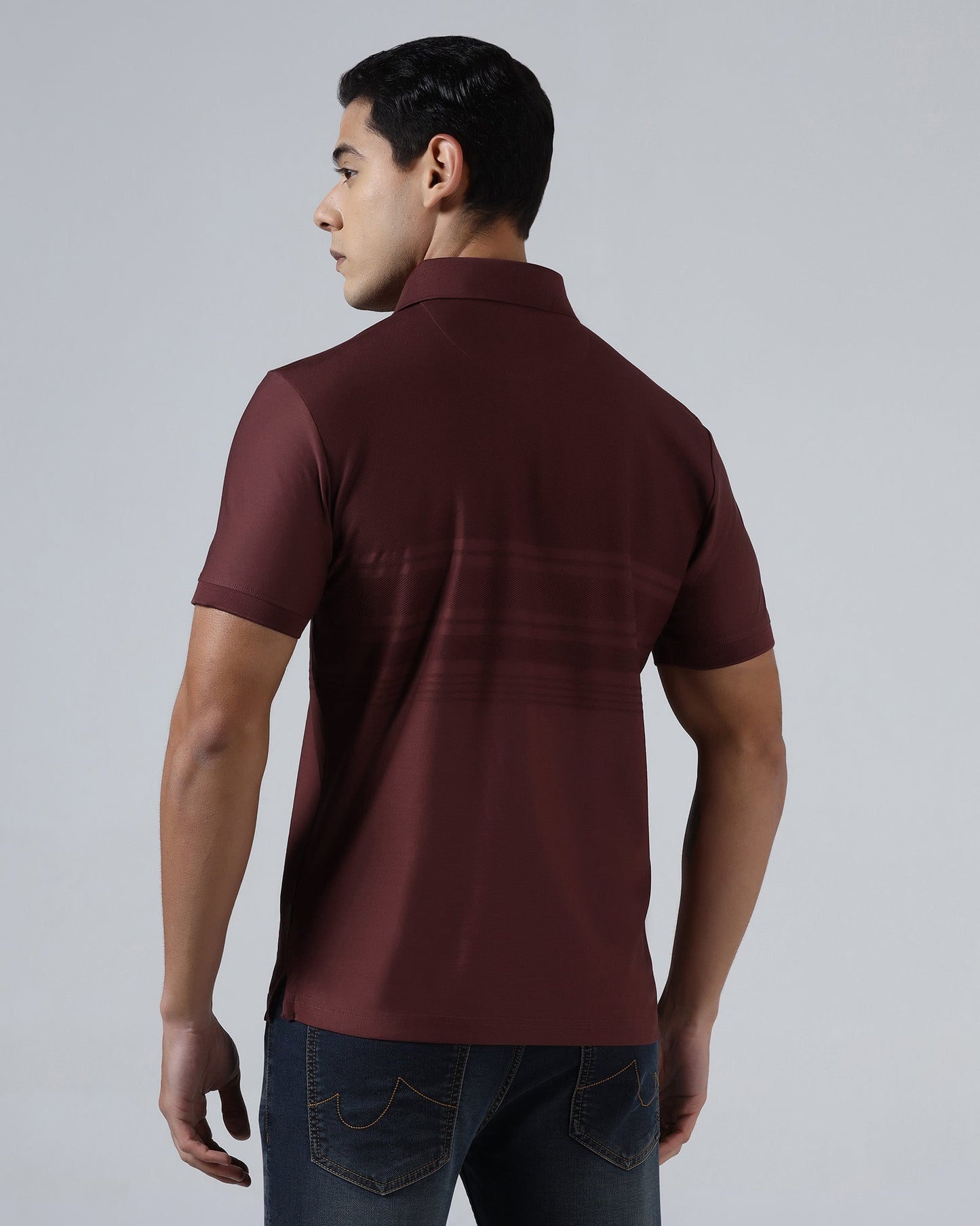 Port Wine Textured Polo - Peek
