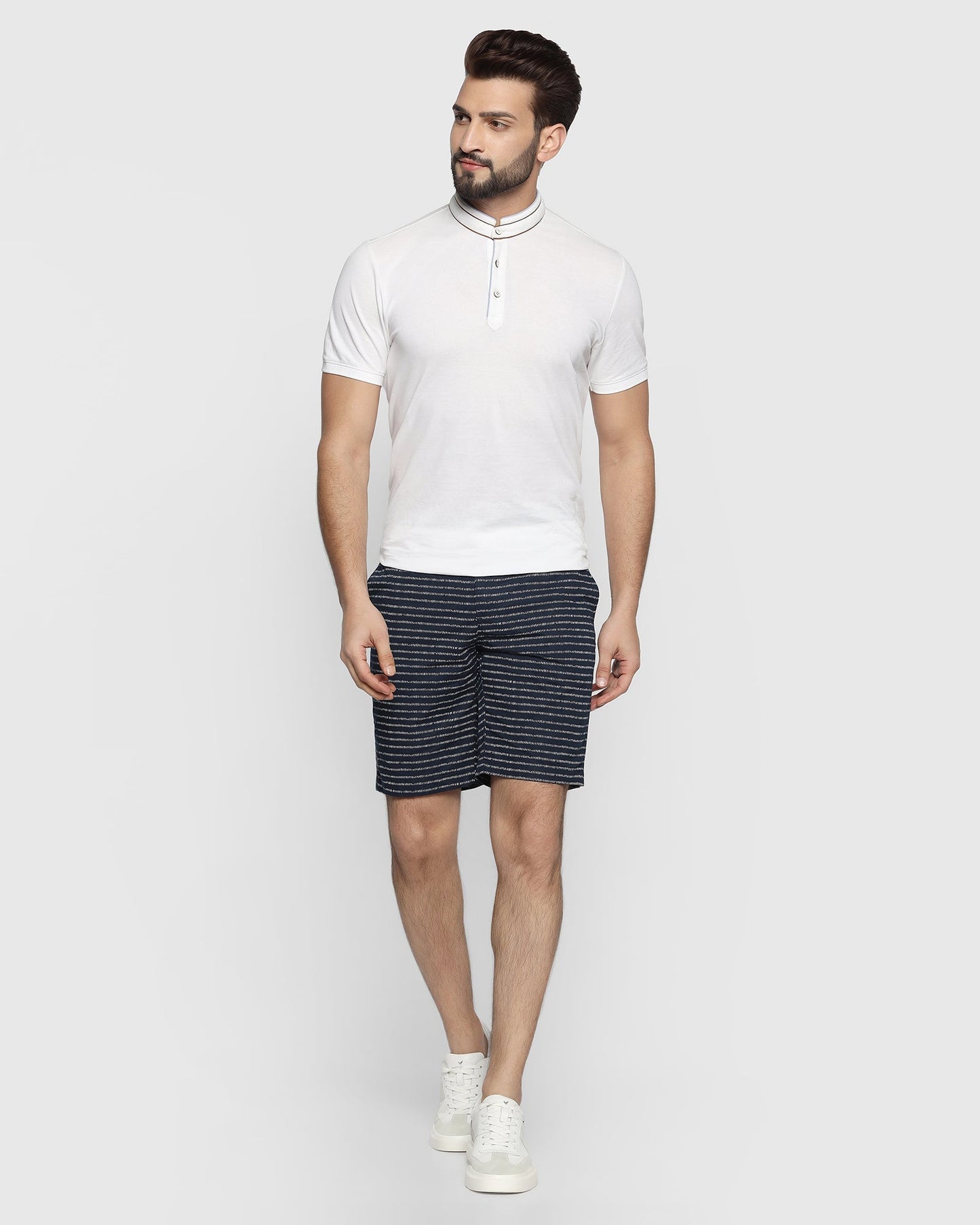 Printed Casual Shorts In Navy (Nate) - Qty