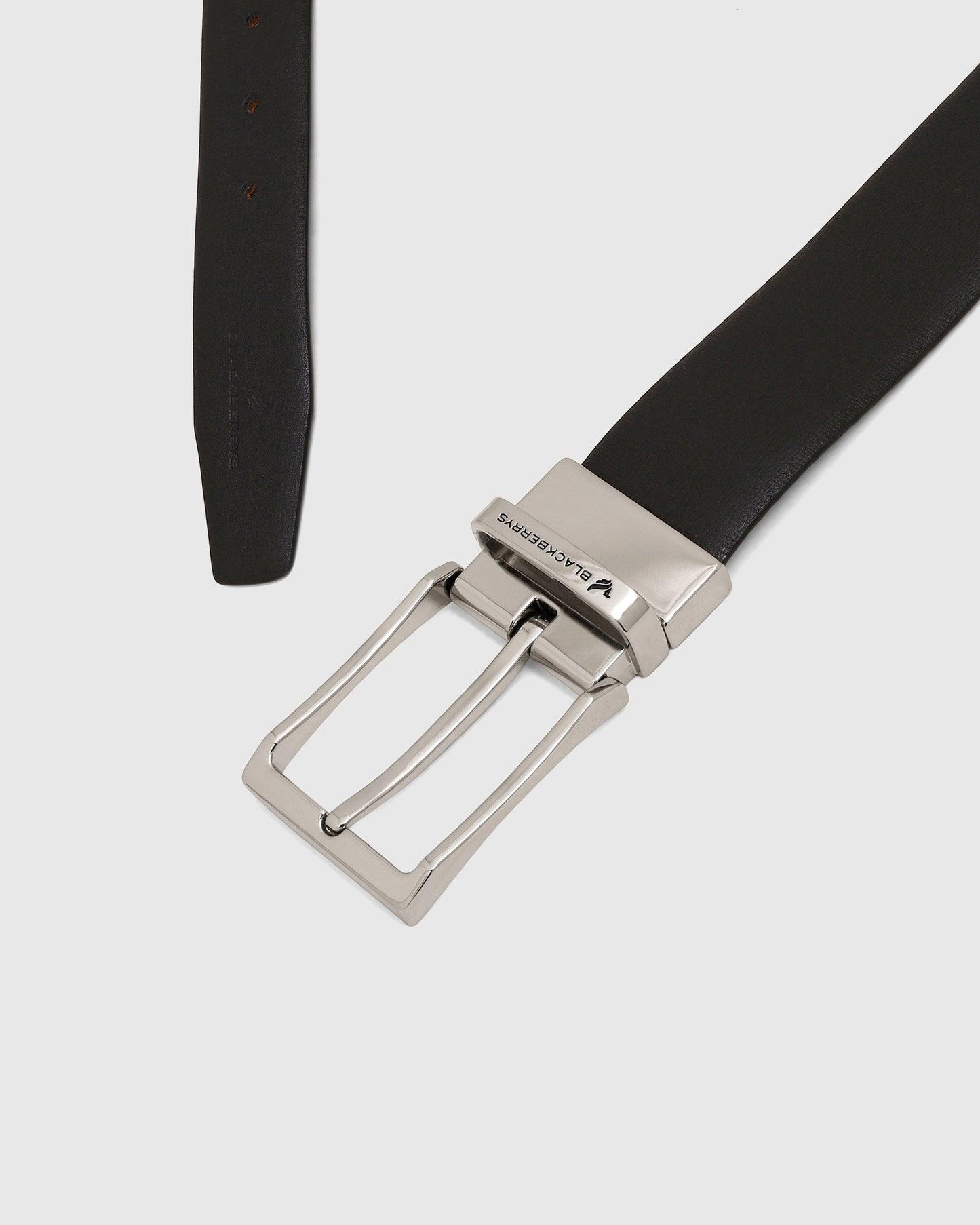 Printed Regular Fit Reversible Belt In Black (Plum) - Blackberrys