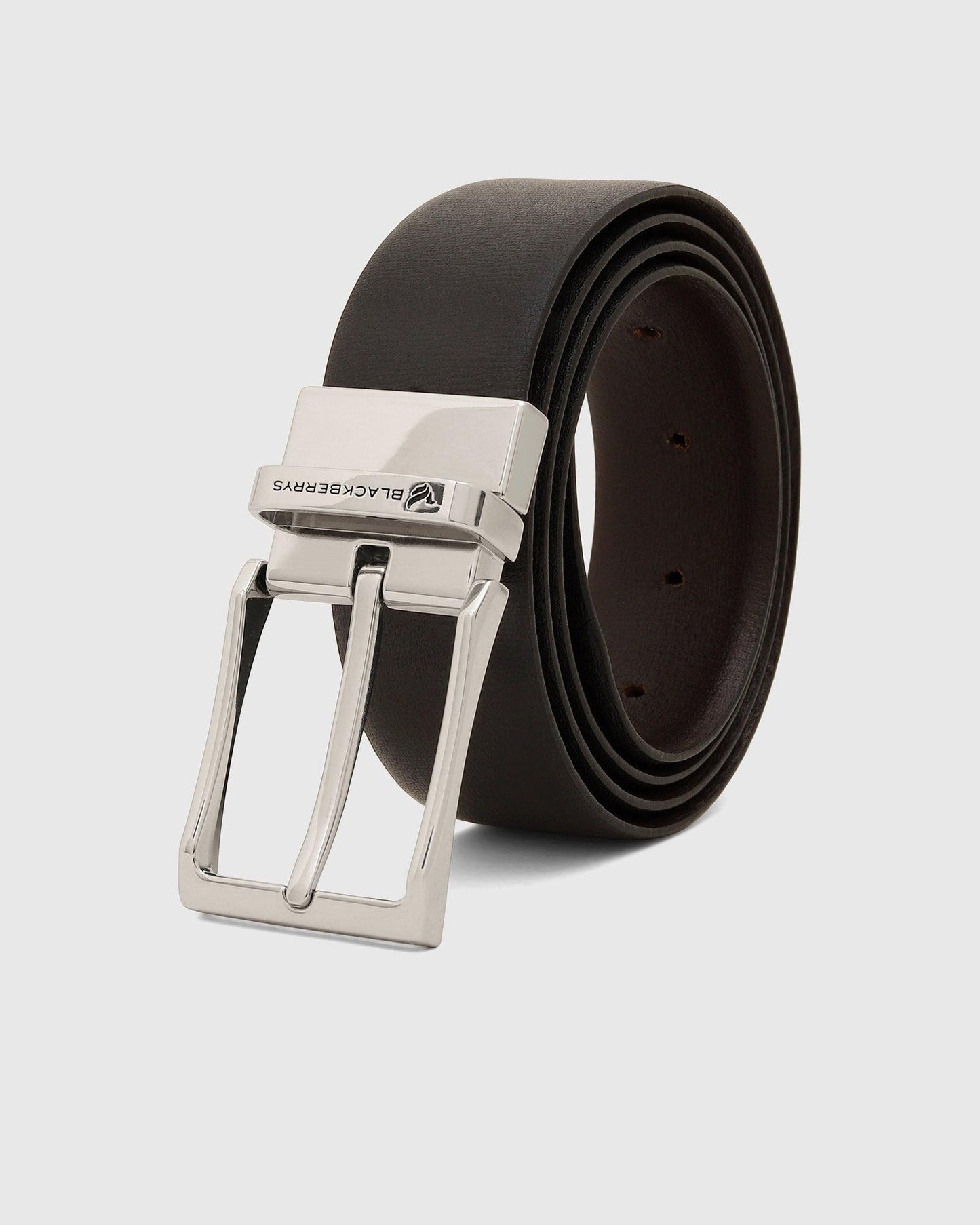 Printed Regular Fit Reversible Belt In Black (Plum) - Blackberrys