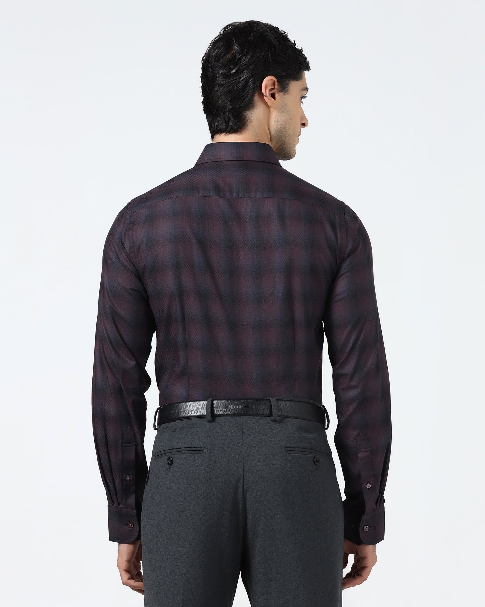Purple Check Shirt - Perkin