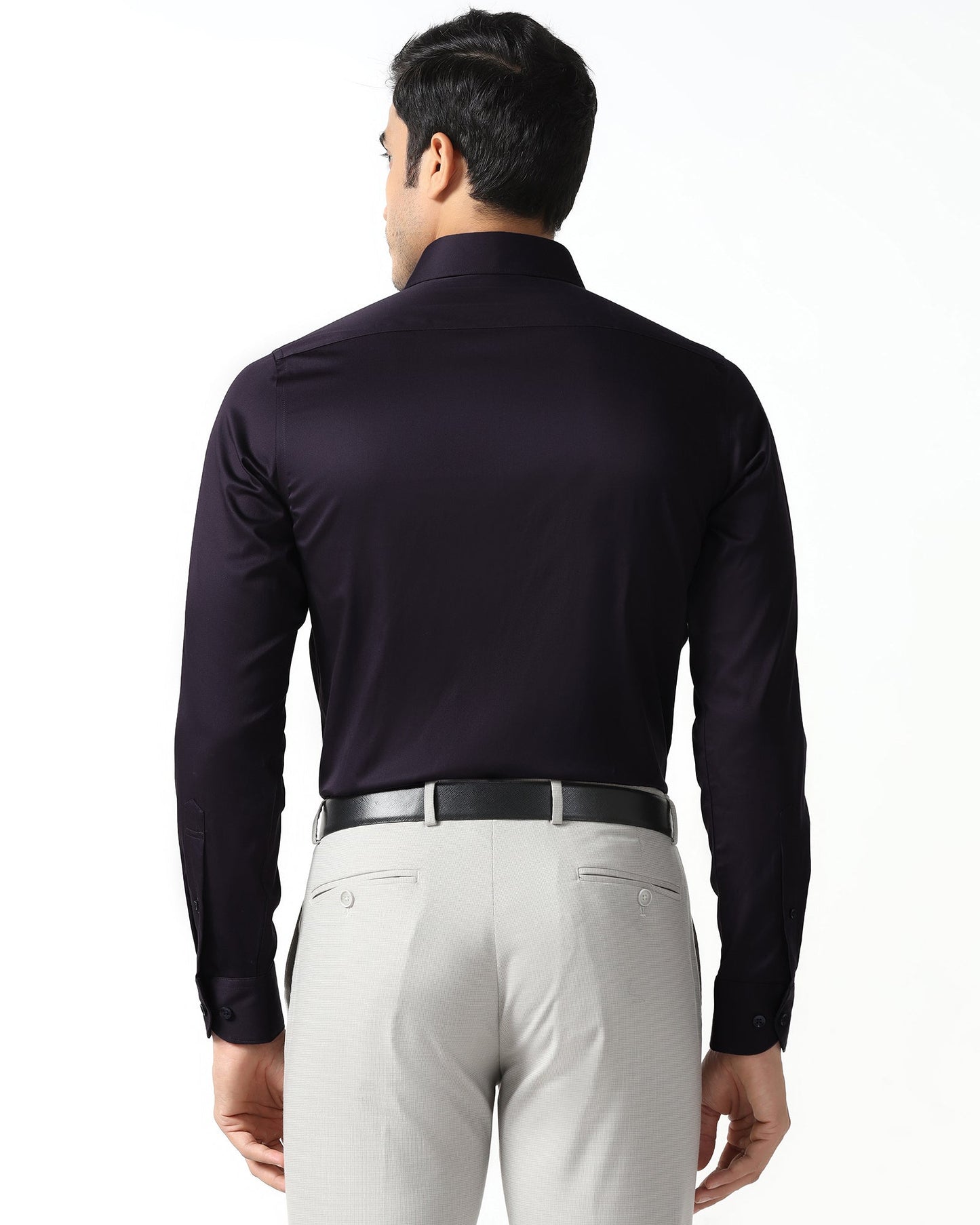 Purple Non Iron Solid Shirt - Sylvia