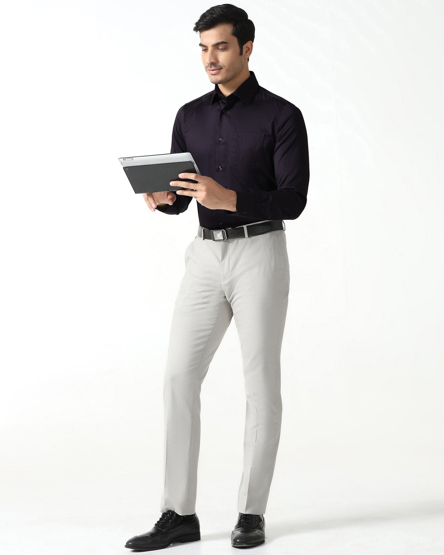 Purple Non Iron Solid Shirt - Sylvia