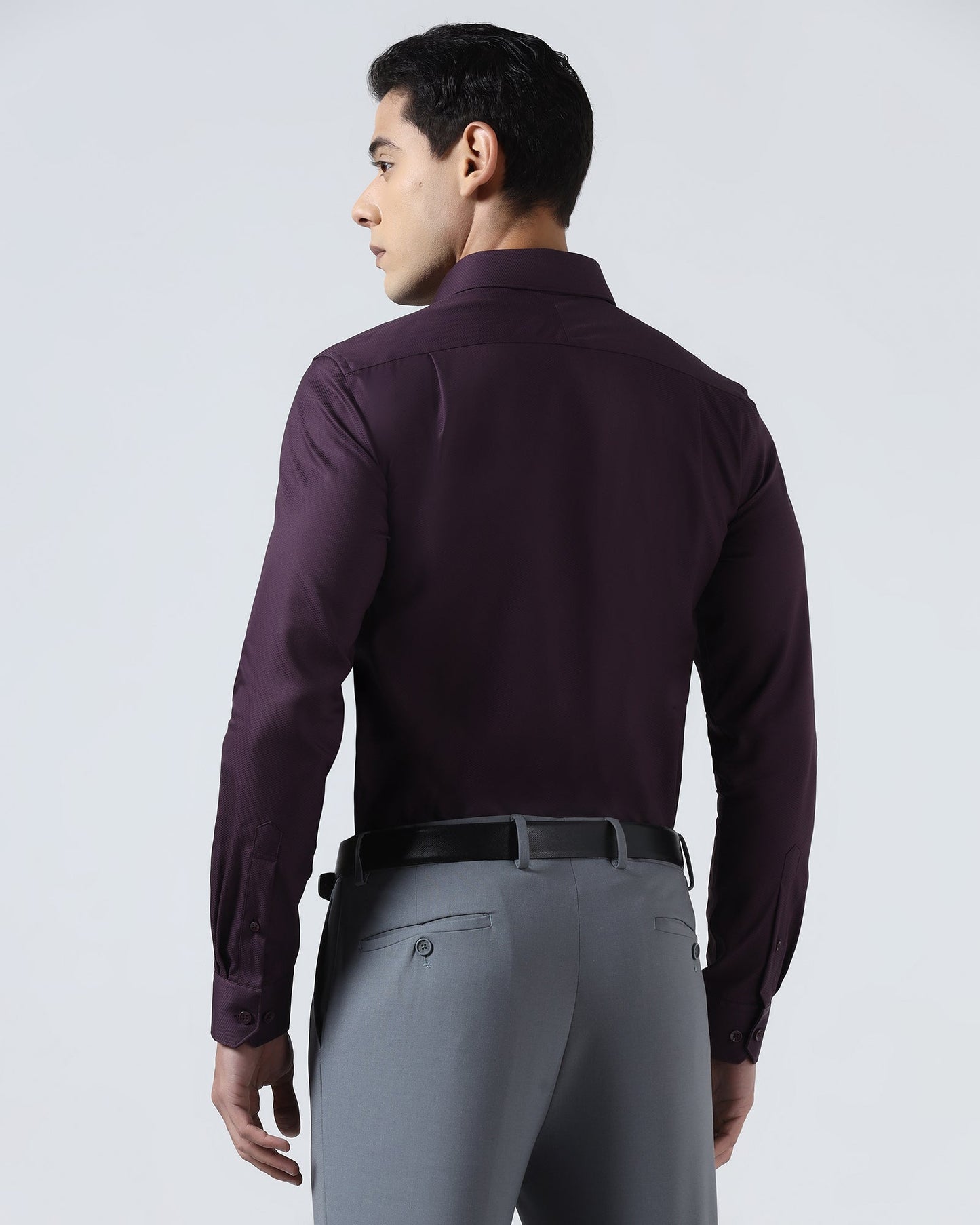 Purple Non Iron Textured Shirt - P31