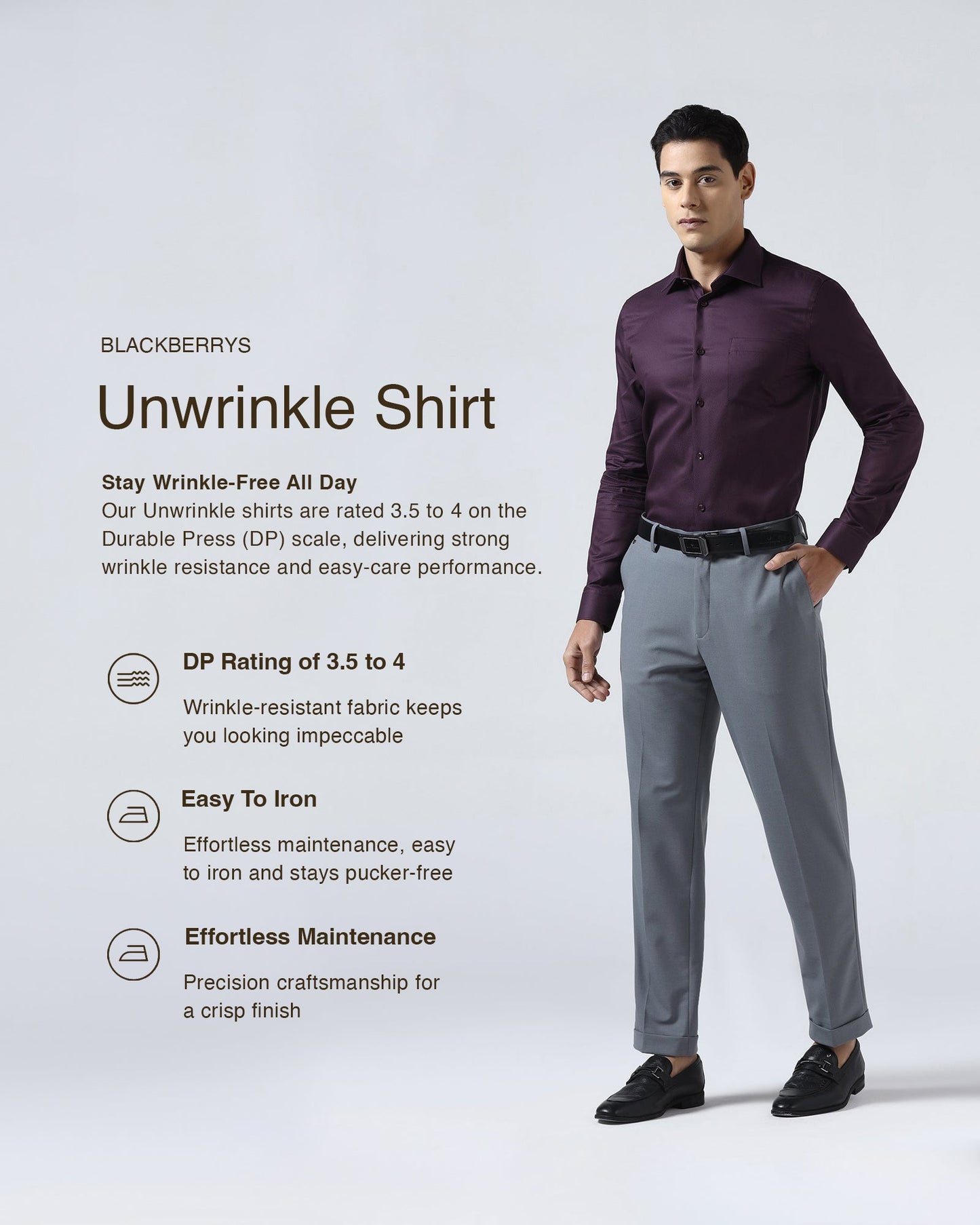 Purple Non Iron Textured Shirt - P31
