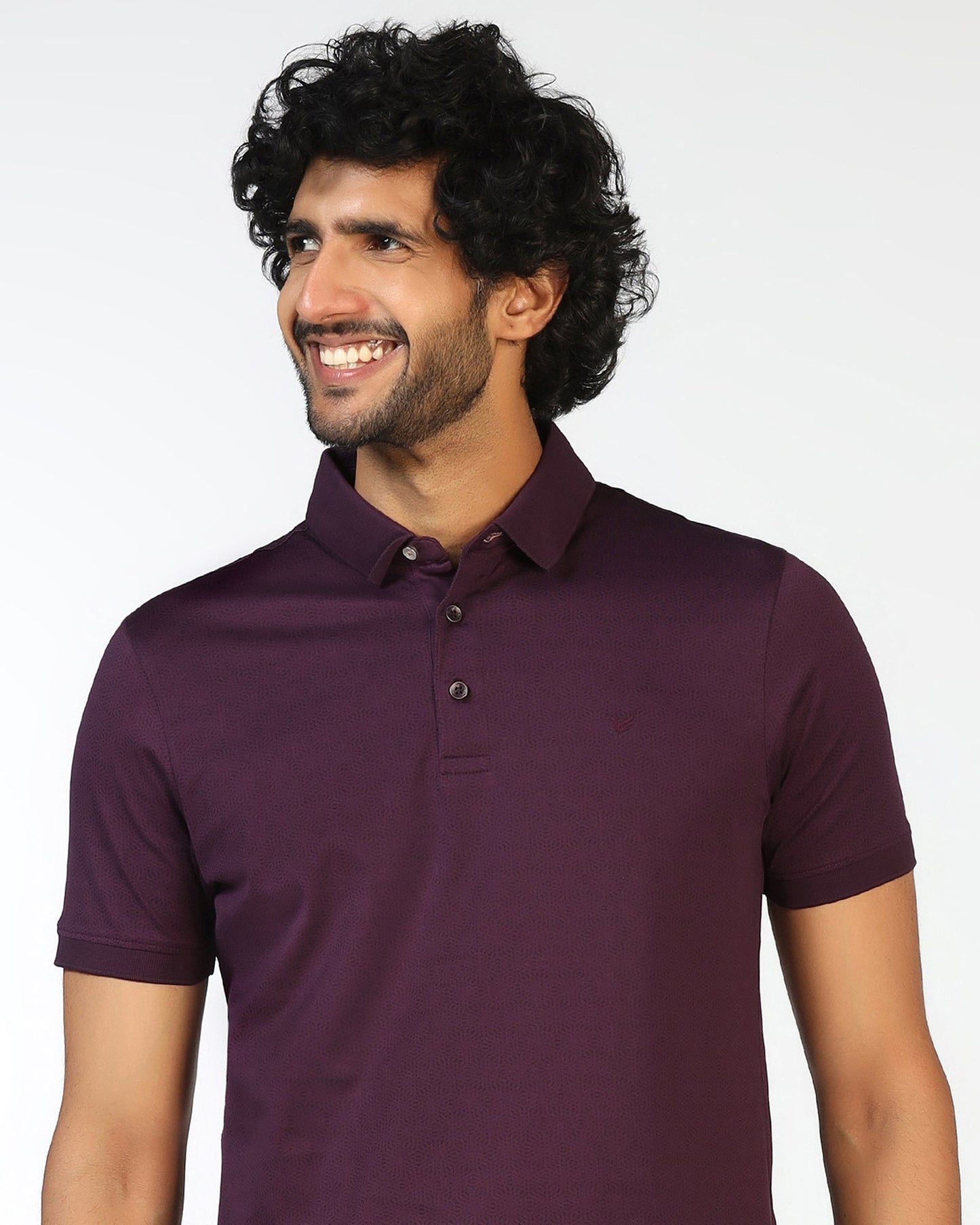Purple Printed Polo - Peter
