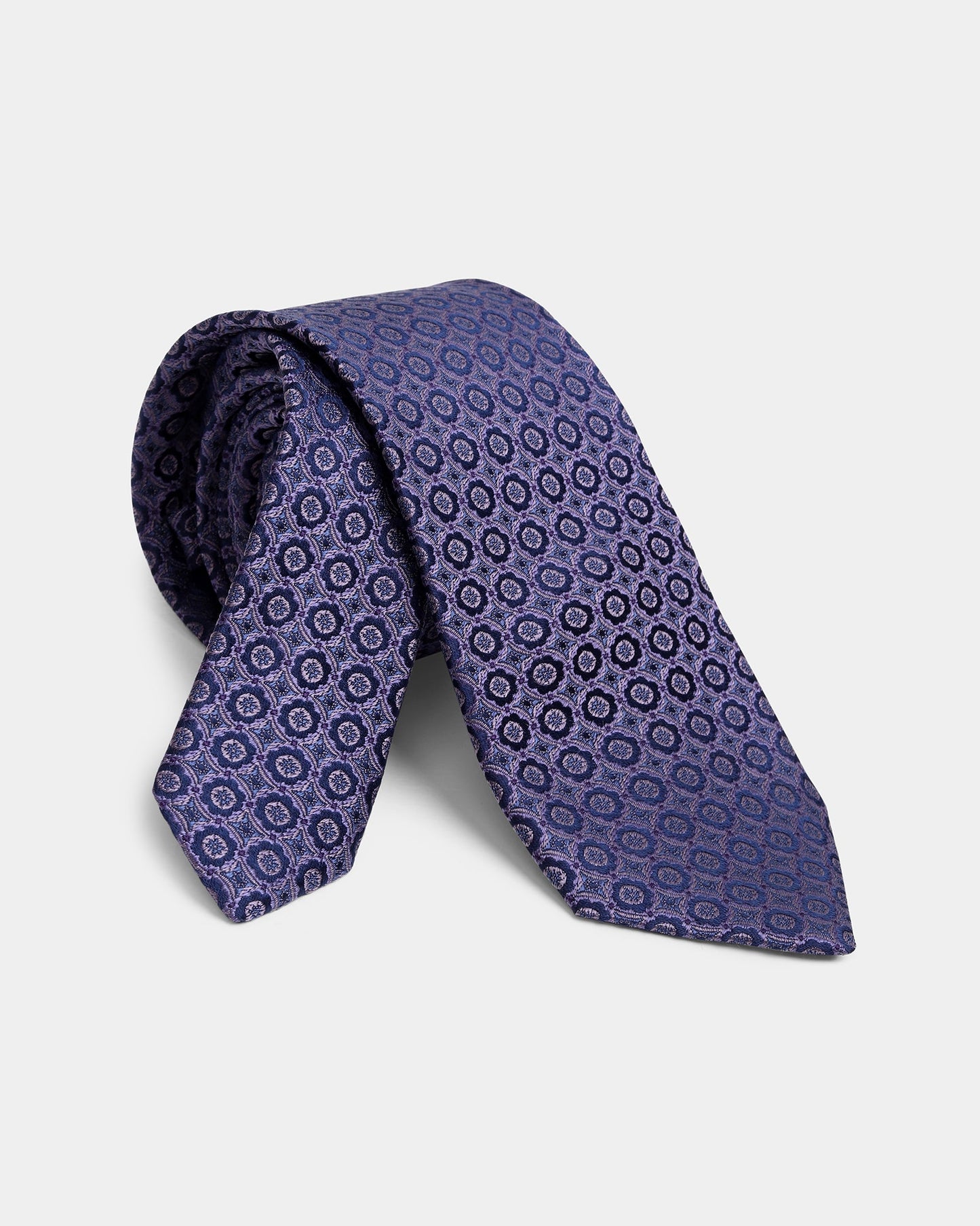 Purple Silk Jacquard Tie - Alva