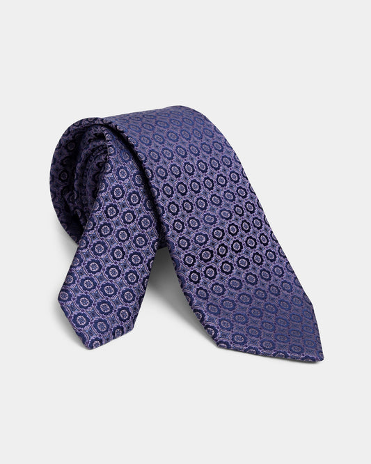 Purple Silk Jacquard Tie - Alva