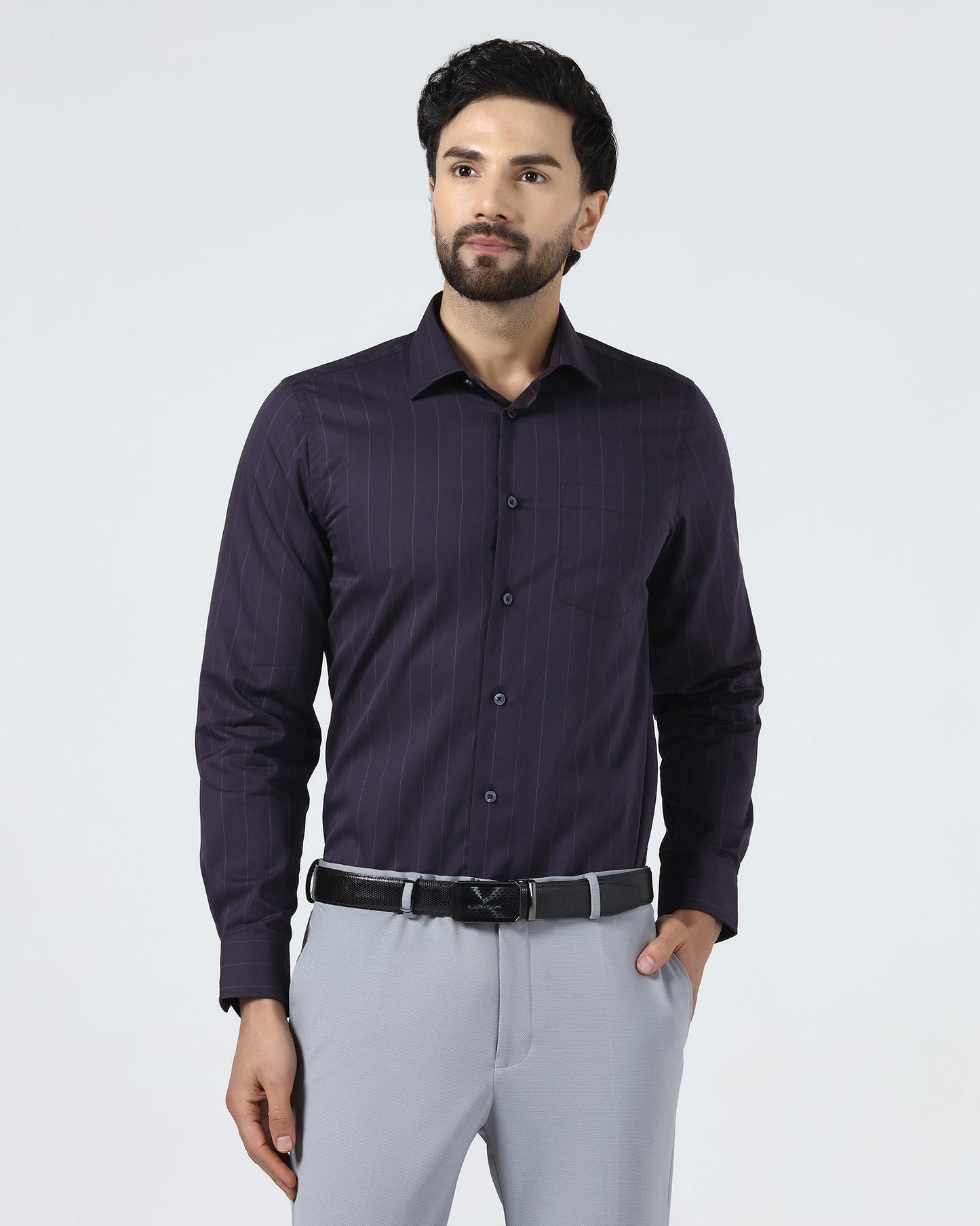 Purple Stripe Shirt - Golf